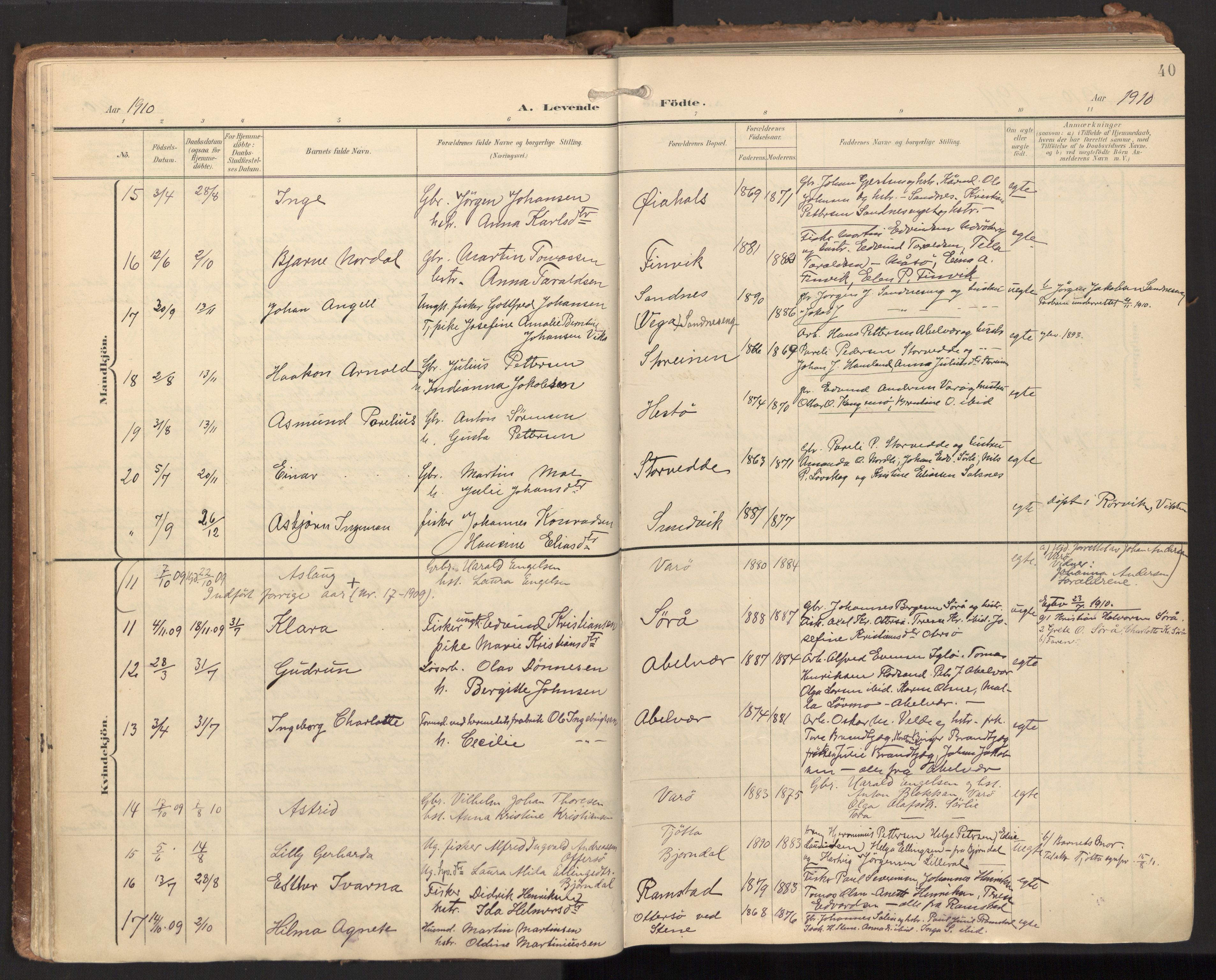 Ministerialprotokoller, klokkerbøker og fødselsregistre - Nord-Trøndelag, AV/SAT-A-1458/784/L0677: Parish register (official) no. 784A12, 1900-1920, p. 40