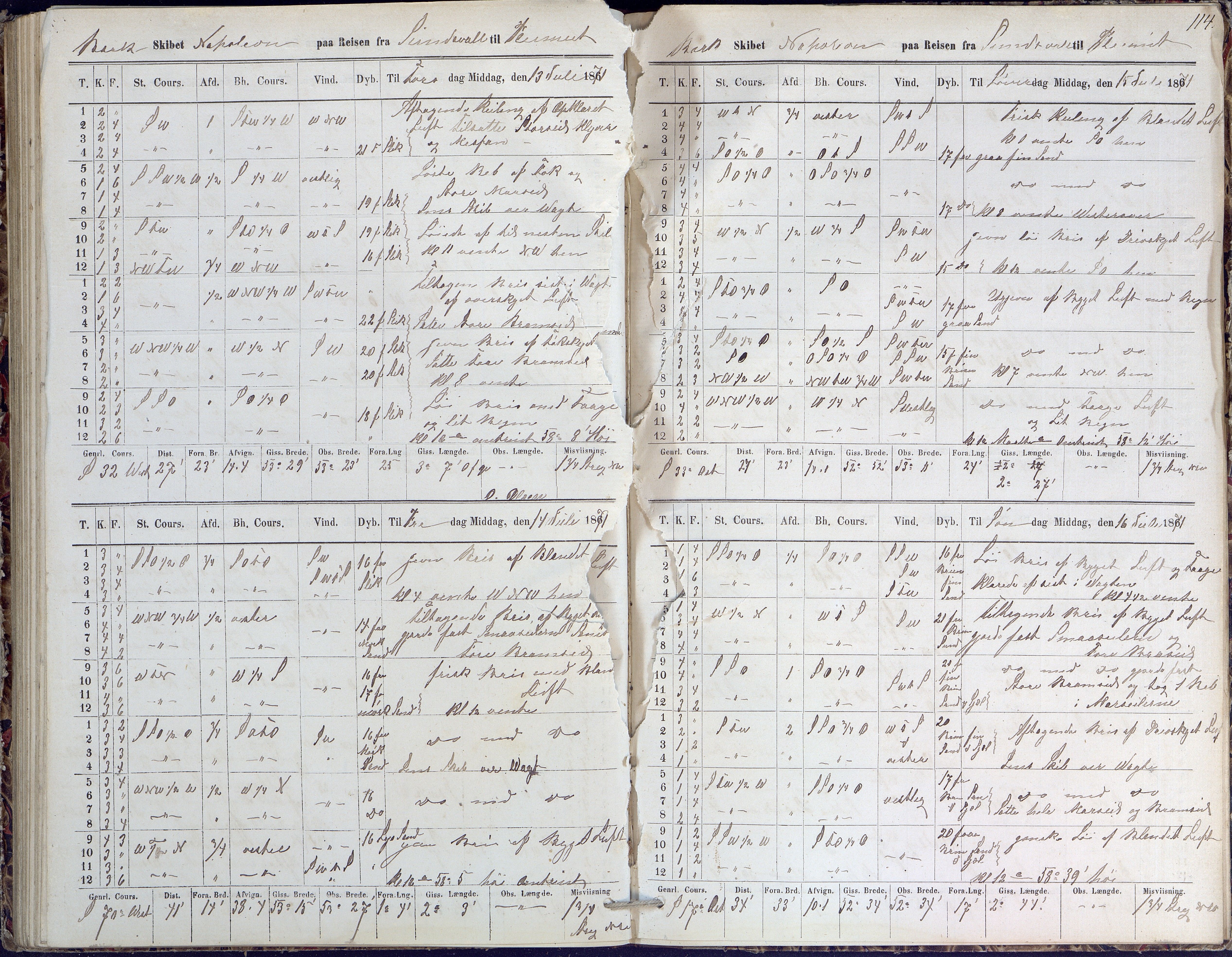 Fartøysarkivet, AAKS/PA-1934/F/L0222: Napoleon (bark), 1849-1871, p. 114