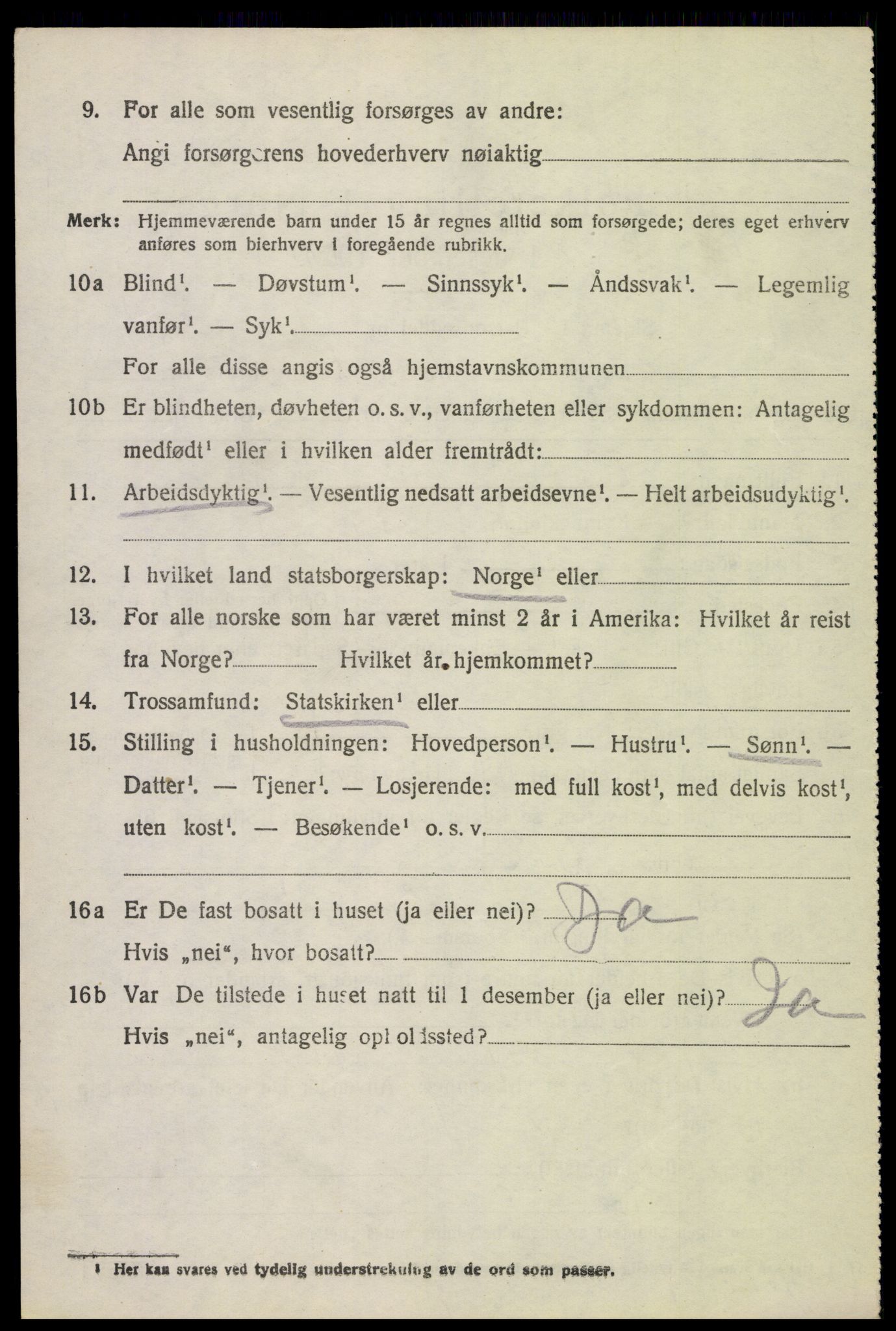 SAH, 1920 census for Stange, 1920, p. 18258