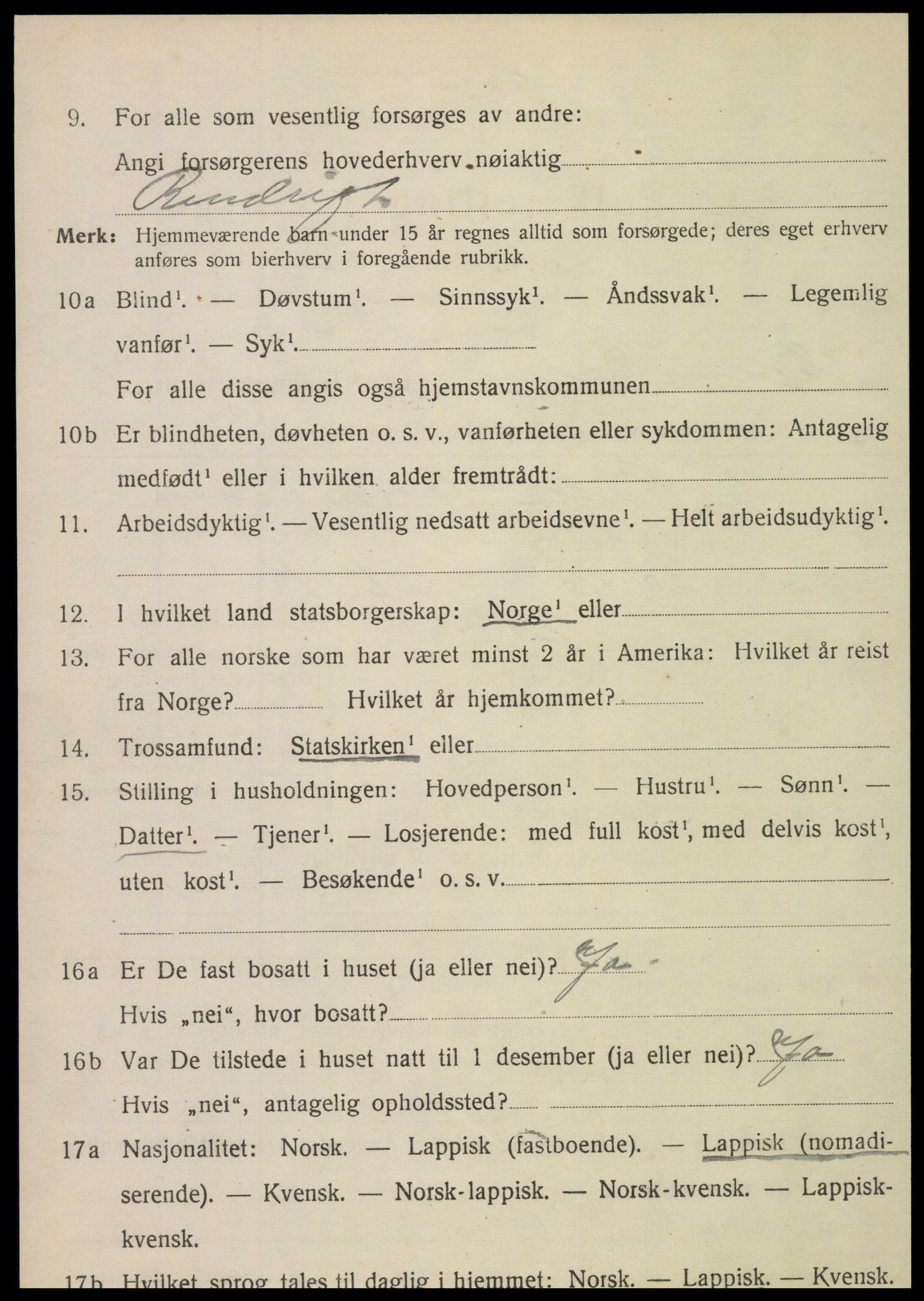 SAT, 1920 census for Vefsn, 1920, p. 5298