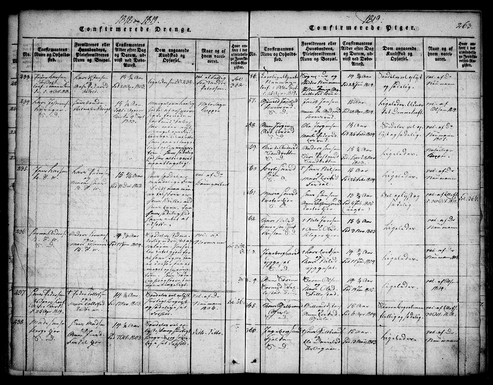Asker prestekontor Kirkebøker, SAO/A-10256a/F/Fa/L0006: Parish register (official) no. I 6, 1814-1824, p. 263