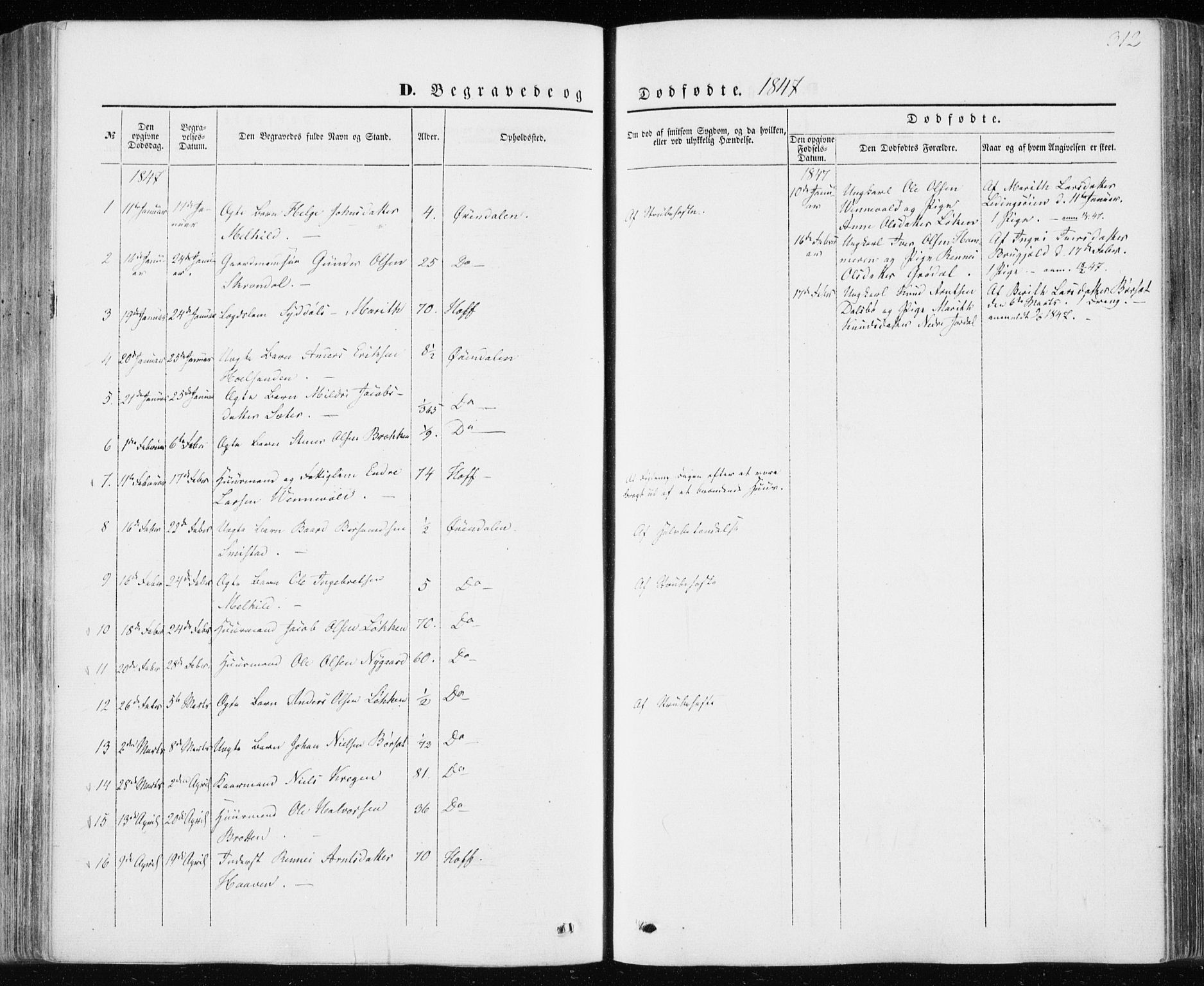 Ministerialprotokoller, klokkerbøker og fødselsregistre - Møre og Romsdal, SAT/A-1454/590/L1013: Parish register (official) no. 590A05, 1847-1877, p. 312
