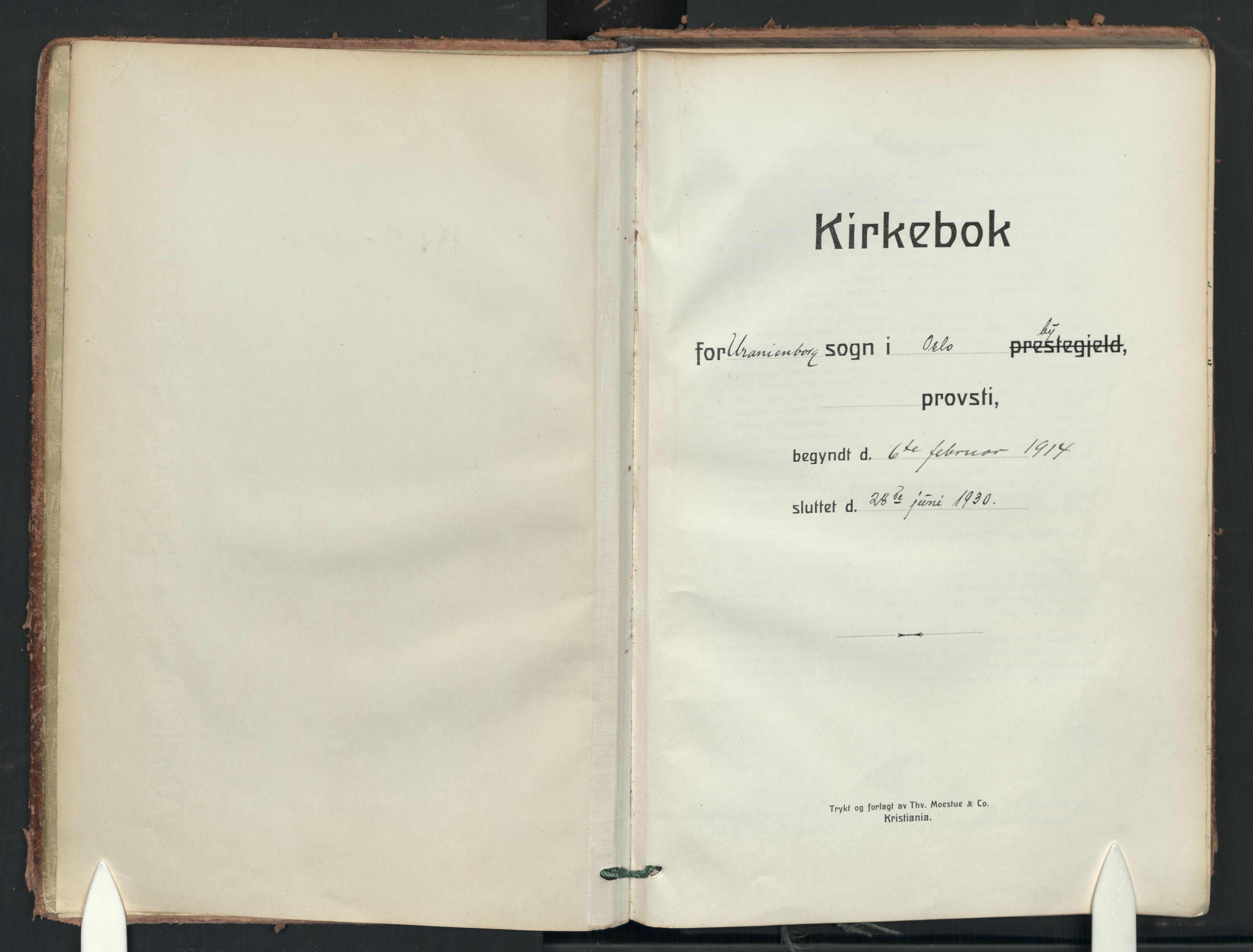 Uranienborg prestekontor Kirkebøker, SAO/A-10877/F/Fa/L0012: Parish register (official) no. 12, 1914-1930