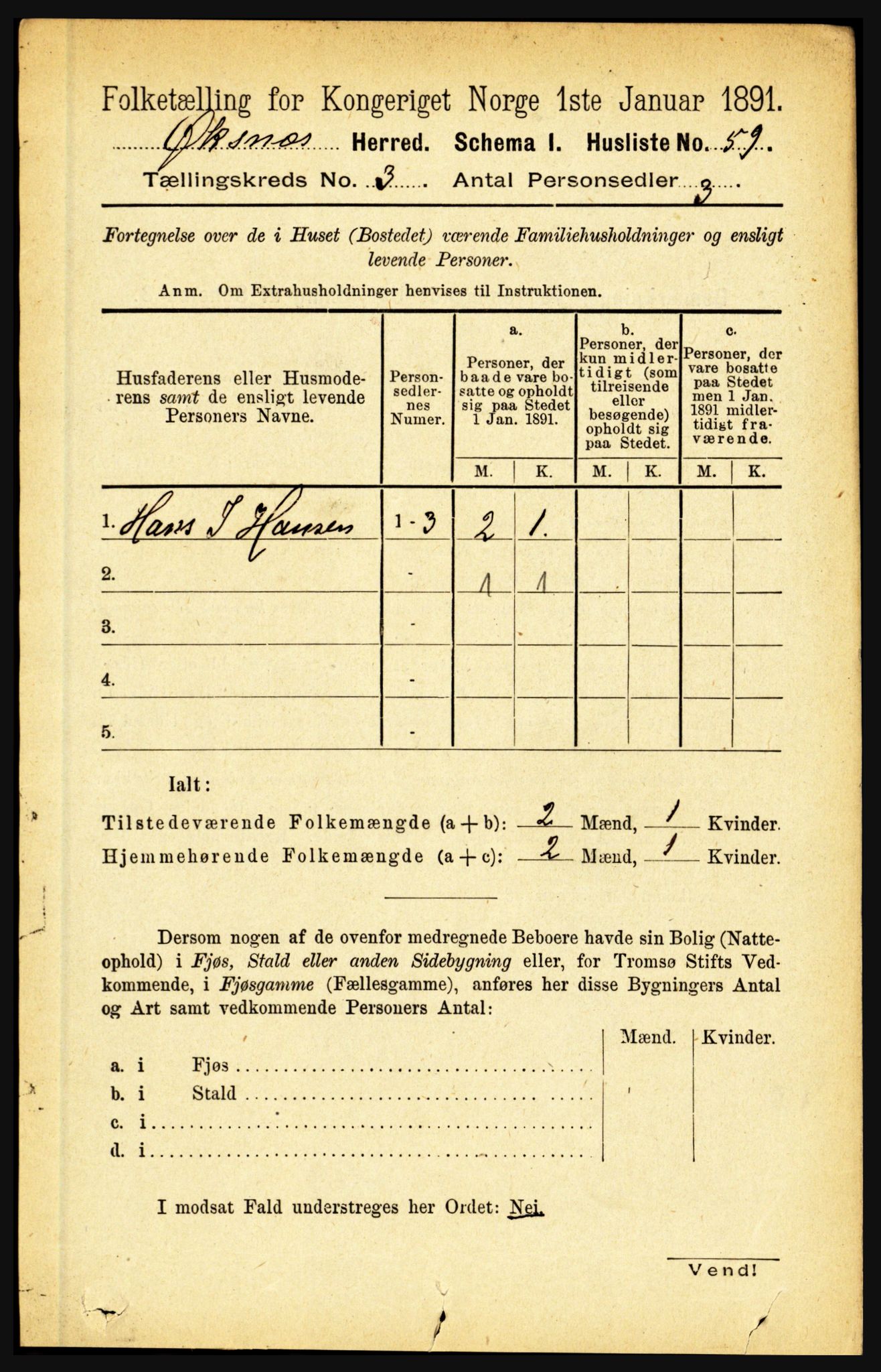 RA, 1891 census for 1868 Øksnes, 1891, p. 1124