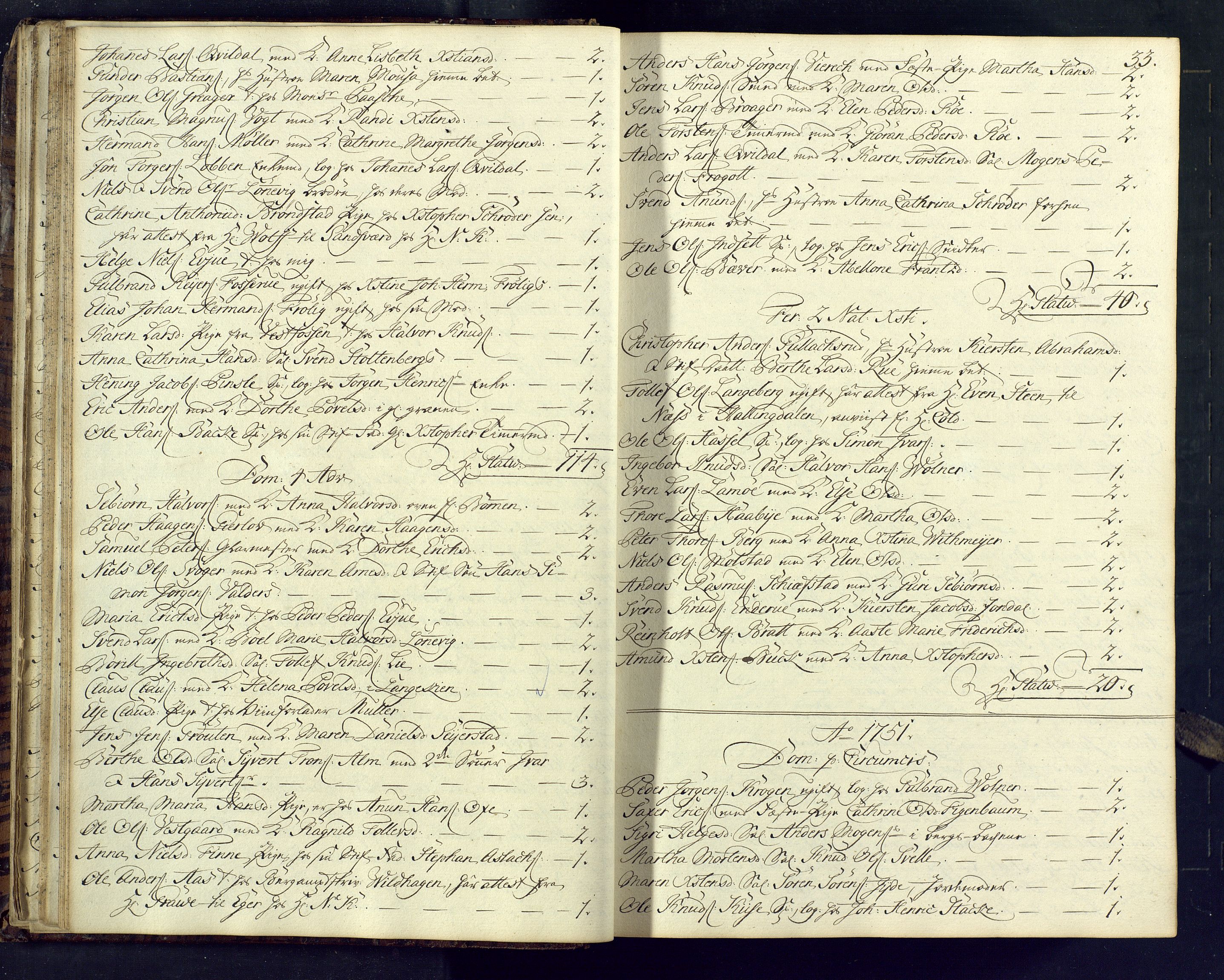 Kongsberg kirkebøker, AV/SAKO-A-22/M/Ma/L0004: Communicants register no. 4, 1750-1755, p. 33