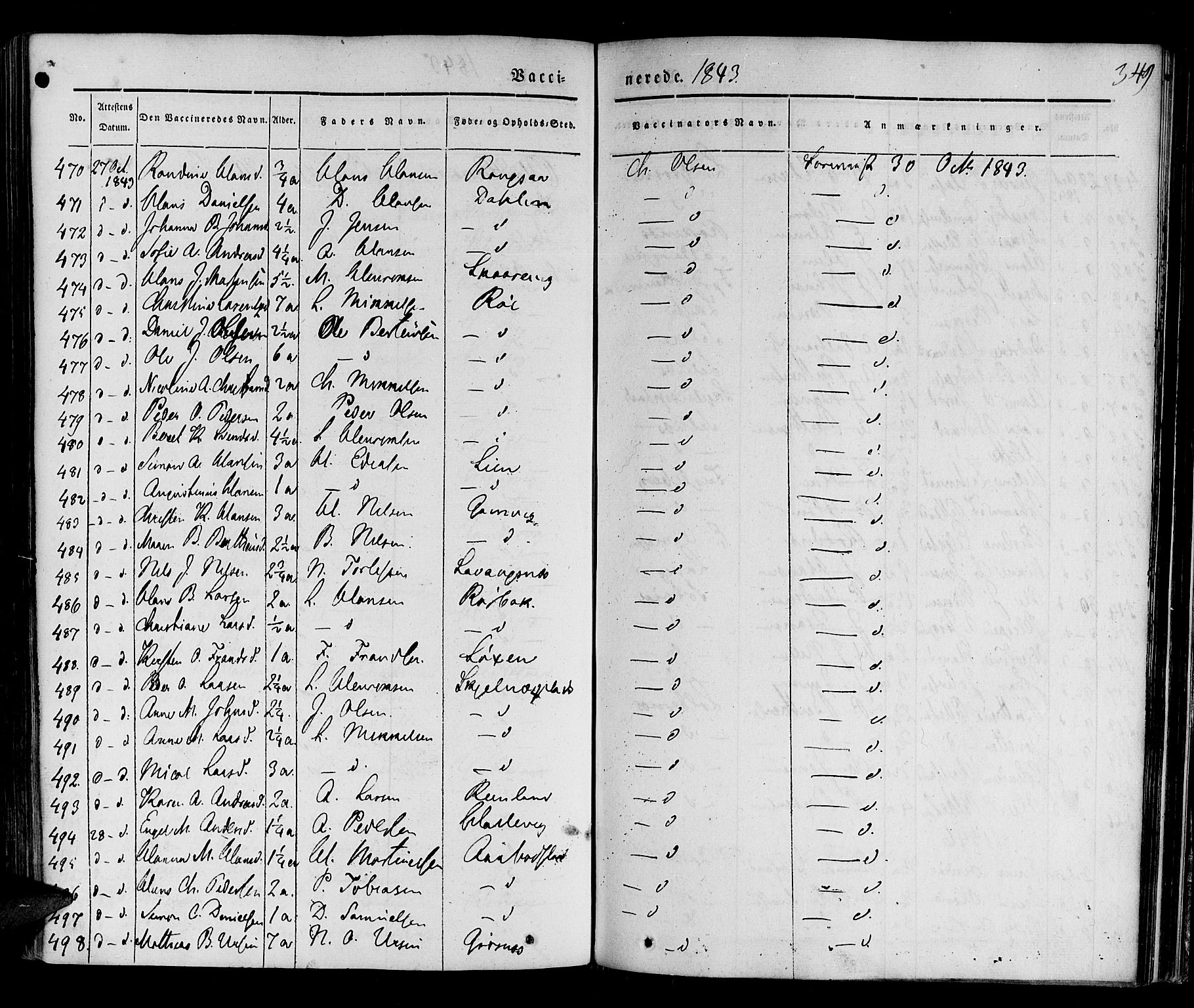 Ibestad sokneprestembete, SATØ/S-0077/H/Ha/Haa/L0006kirke: Parish register (official) no. 6, 1837-1850, p. 349