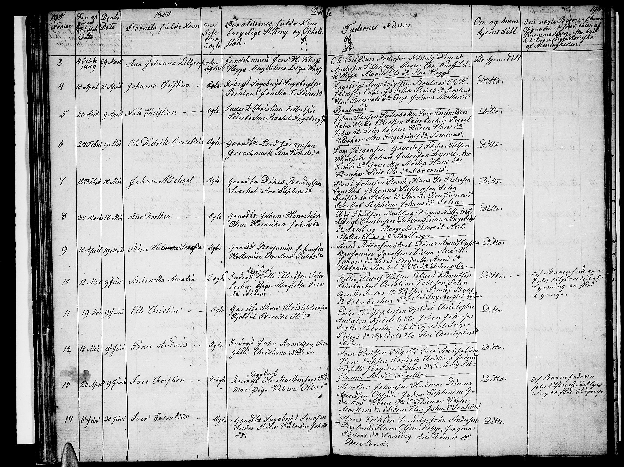 Ministerialprotokoller, klokkerbøker og fødselsregistre - Nordland, AV/SAT-A-1459/814/L0228: Parish register (copy) no. 814C01, 1838-1858, p. 195-196