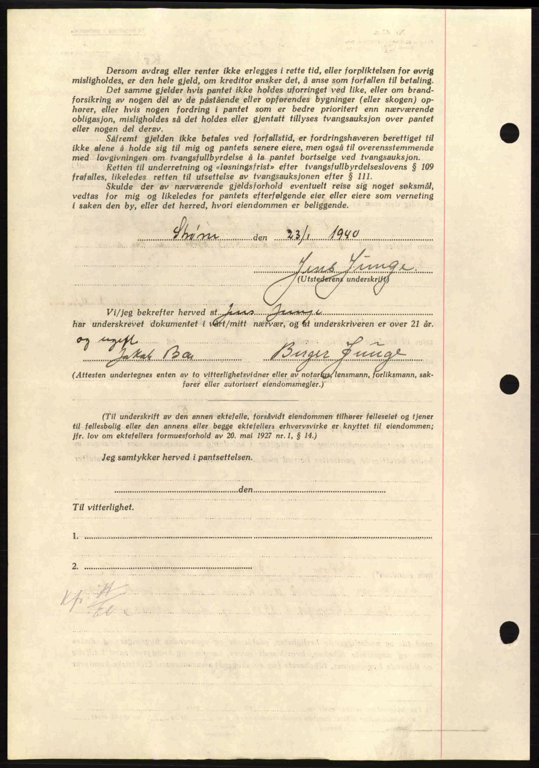 Nordmøre sorenskriveri, AV/SAT-A-4132/1/2/2Ca: Mortgage book no. B86, 1939-1940, Diary no: : 119/1940