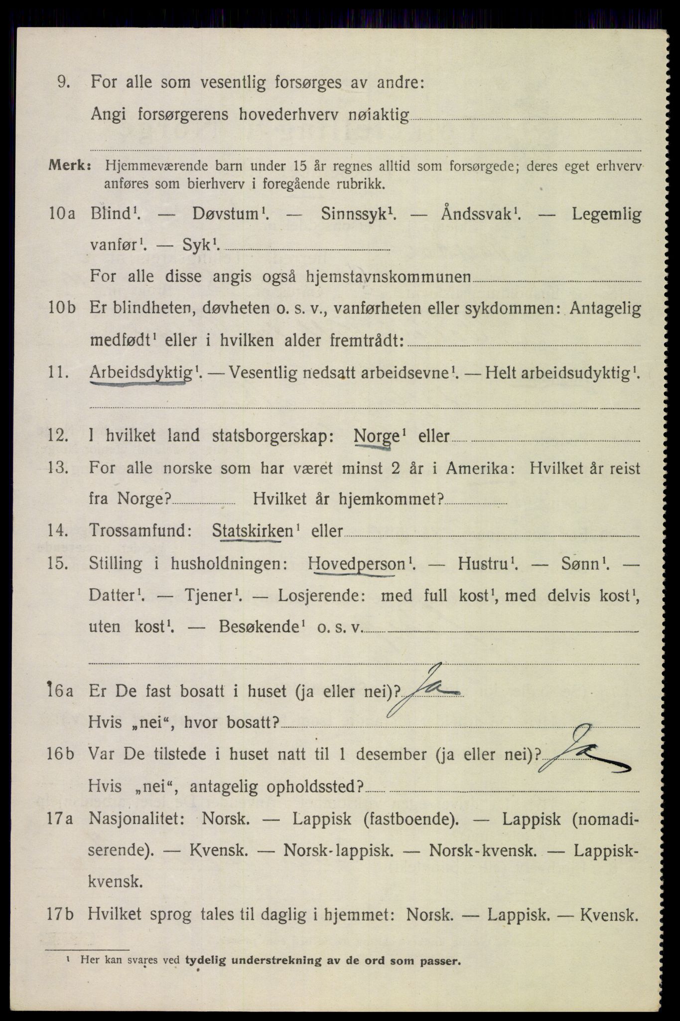 SAT, 1920 census for Saltdal, 1920, p. 2964