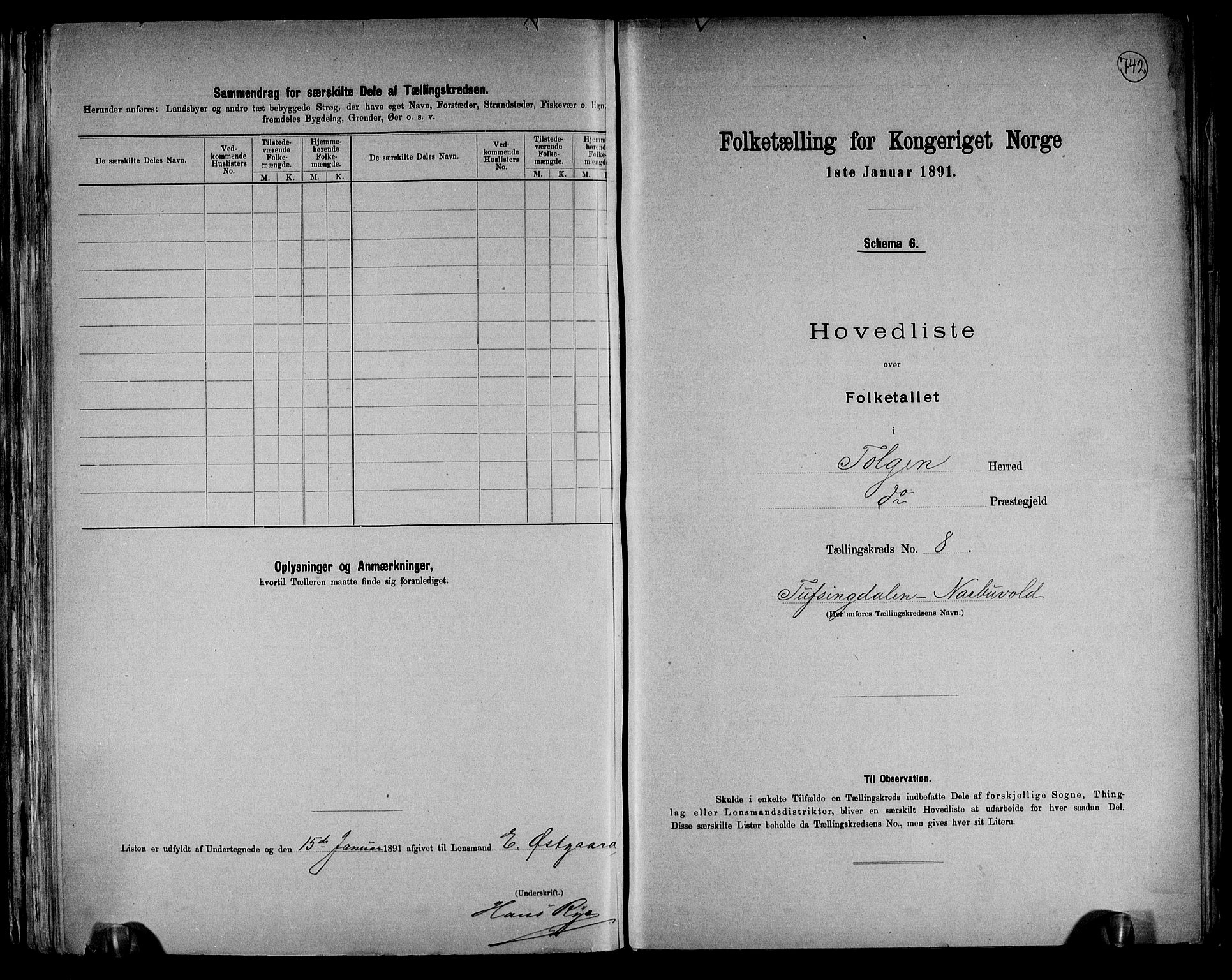 RA, 1891 census for 0436 Tolga, 1891, p. 28
