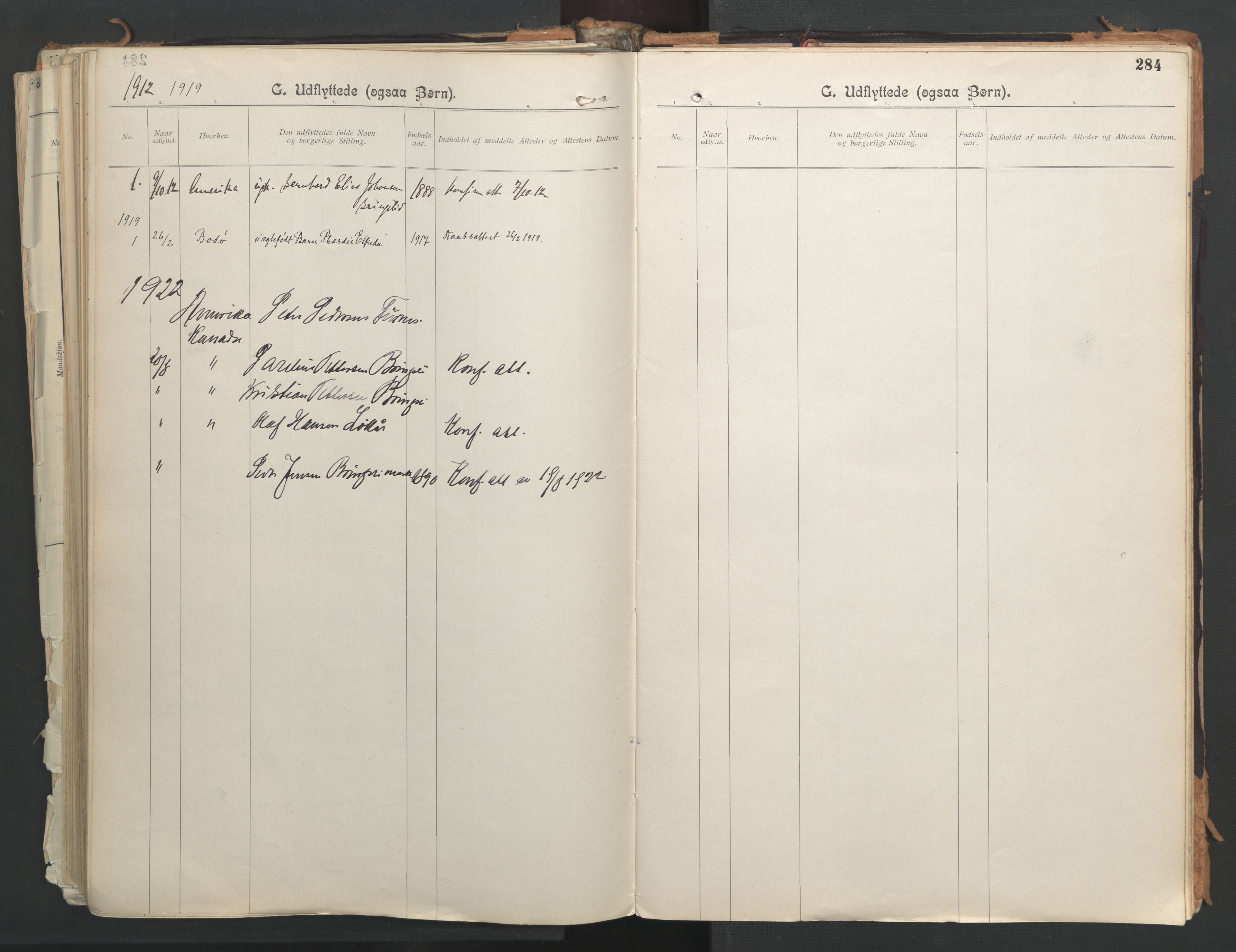 Ministerialprotokoller, klokkerbøker og fødselsregistre - Nordland, SAT/A-1459/851/L0724: Parish register (official) no. 851A01, 1901-1922, p. 284
