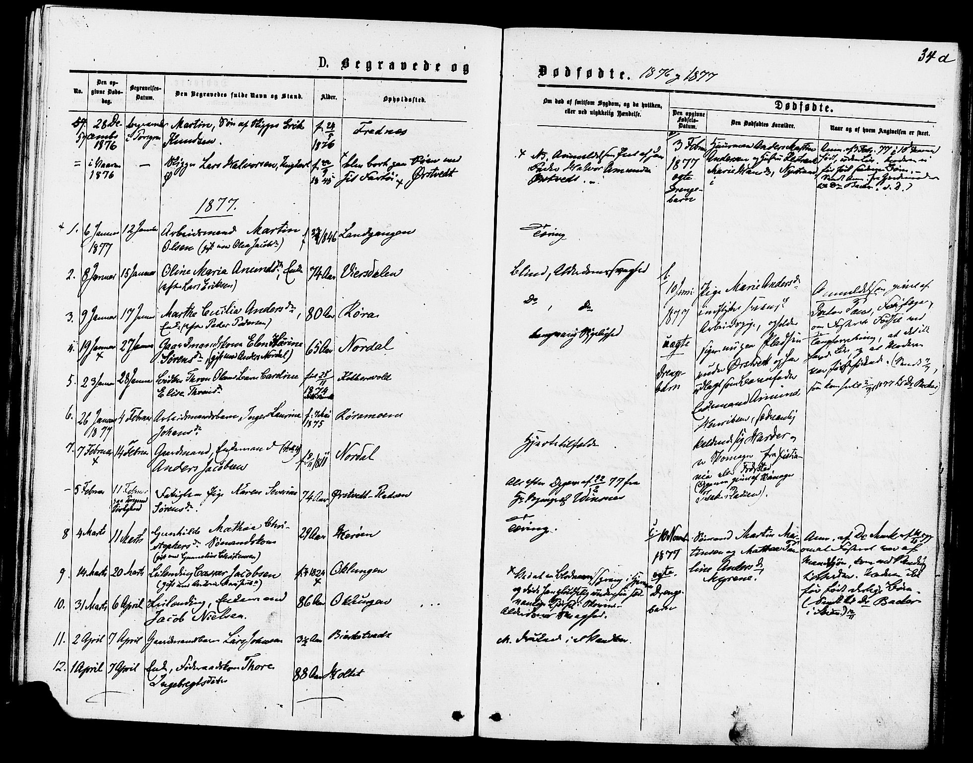 Eidanger kirkebøker, AV/SAKO-A-261/F/Fa/L0011: Parish register (official) no. 11, 1875-1878, p. 34