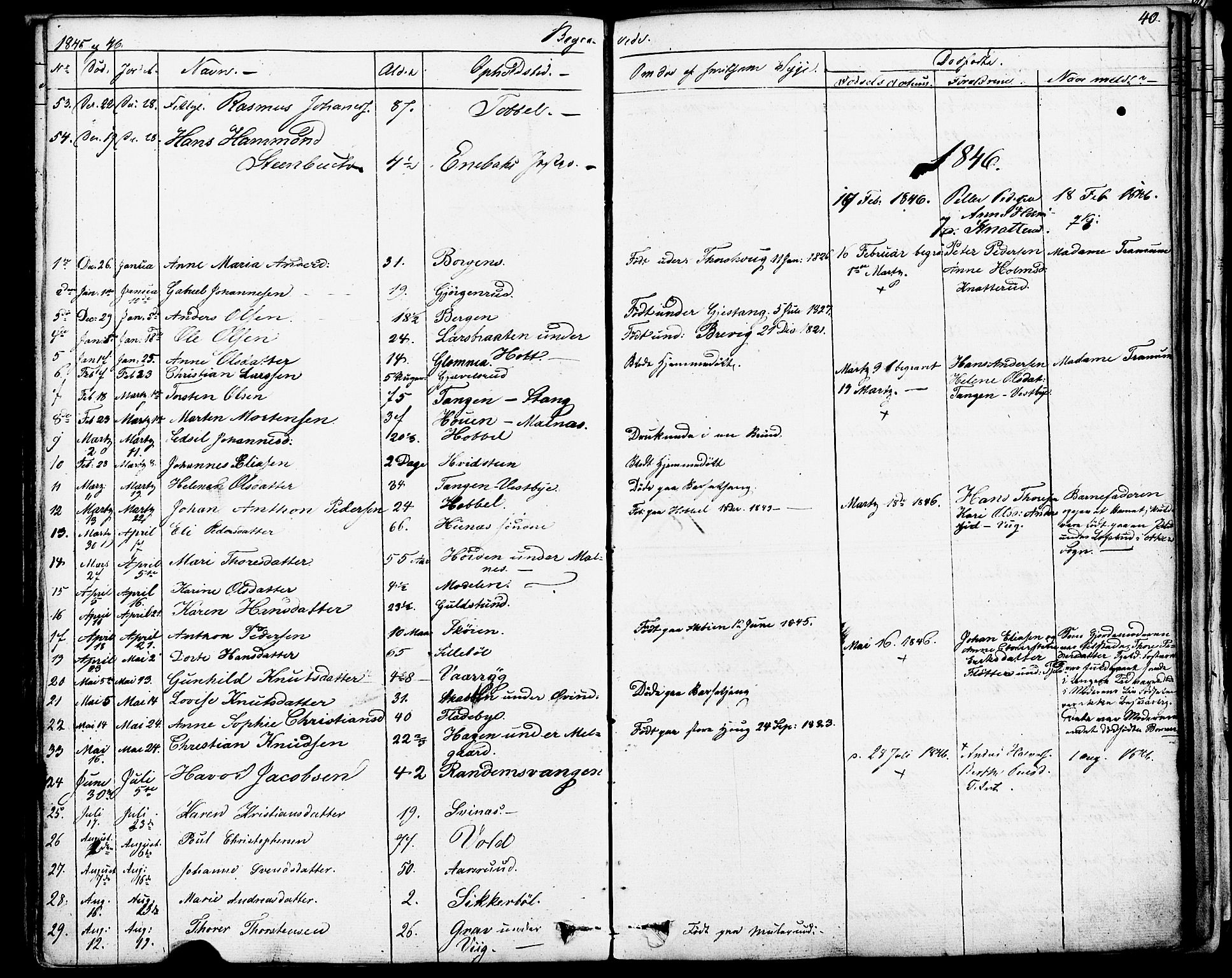 Enebakk prestekontor Kirkebøker, SAO/A-10171c/F/Fa/L0013: Parish register (official) no. I 13, 1832-1882, p. 40