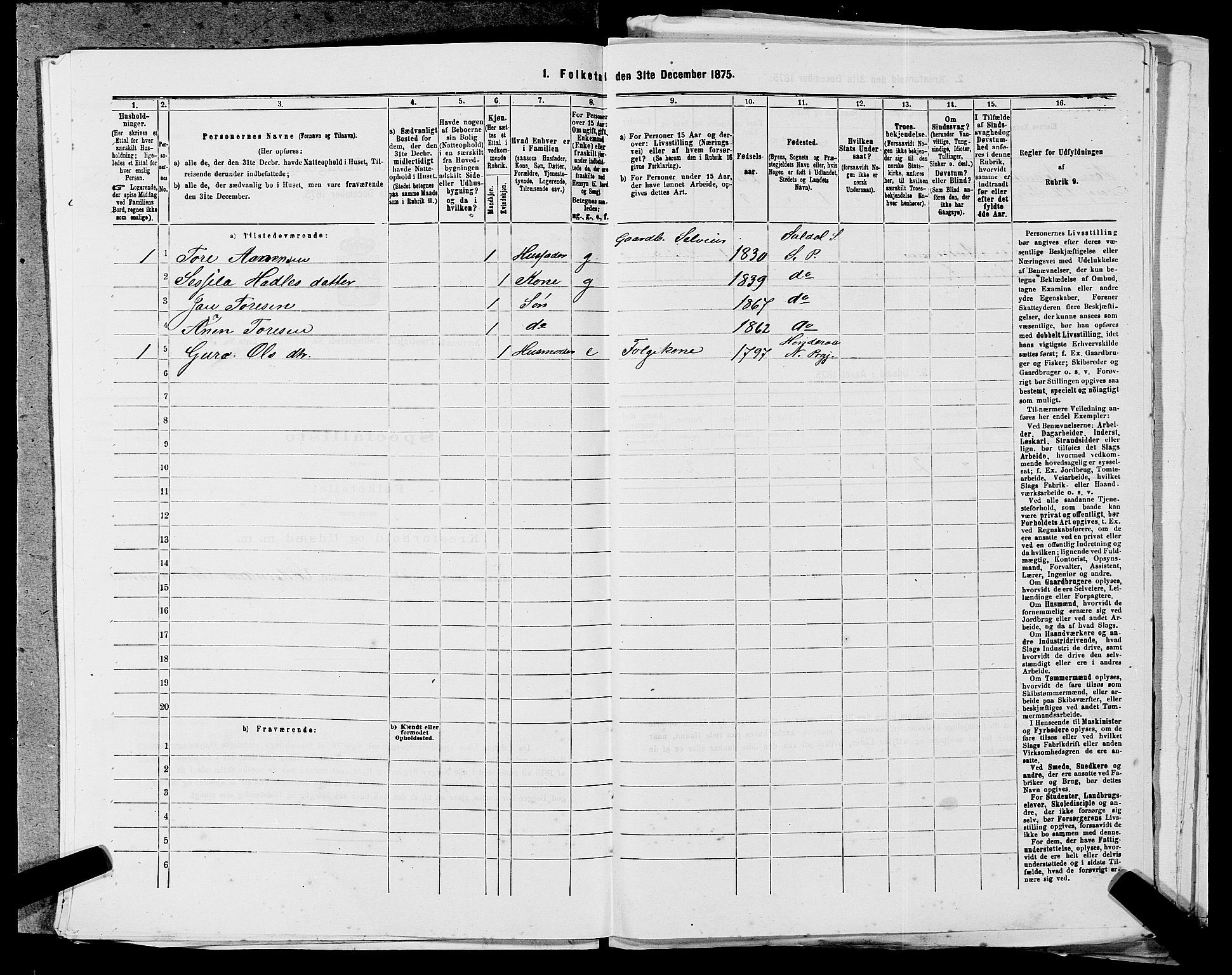 SAST, 1875 census for 1139P Nedstrand, 1875, p. 519