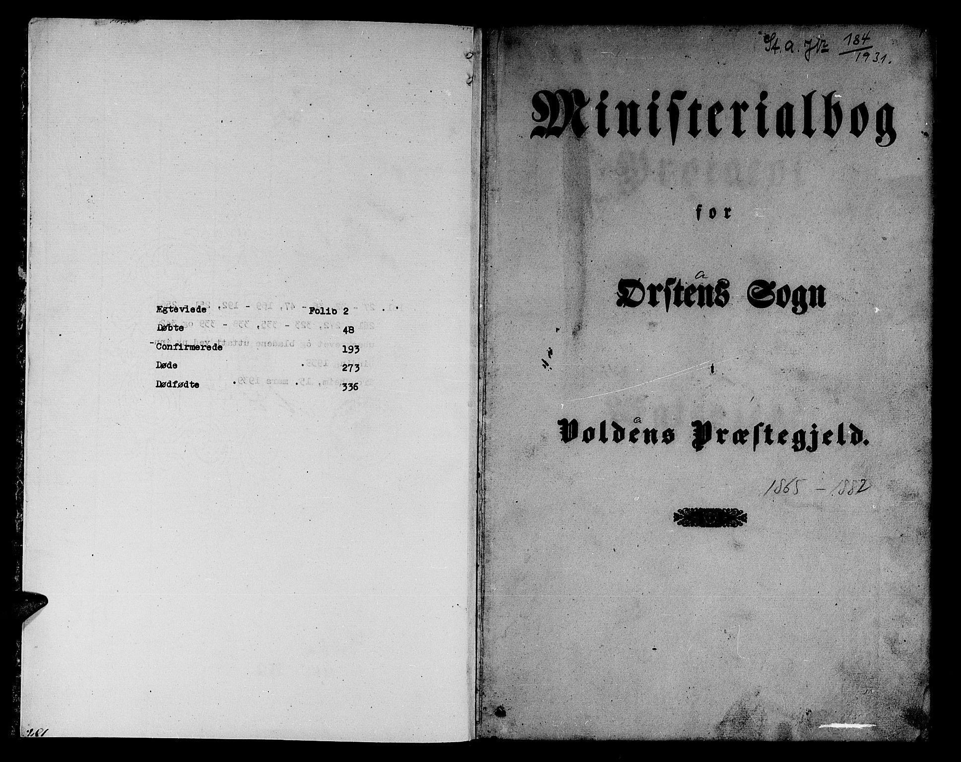 Ministerialprotokoller, klokkerbøker og fødselsregistre - Møre og Romsdal, AV/SAT-A-1454/513/L0188: Parish register (copy) no. 513C02, 1865-1882