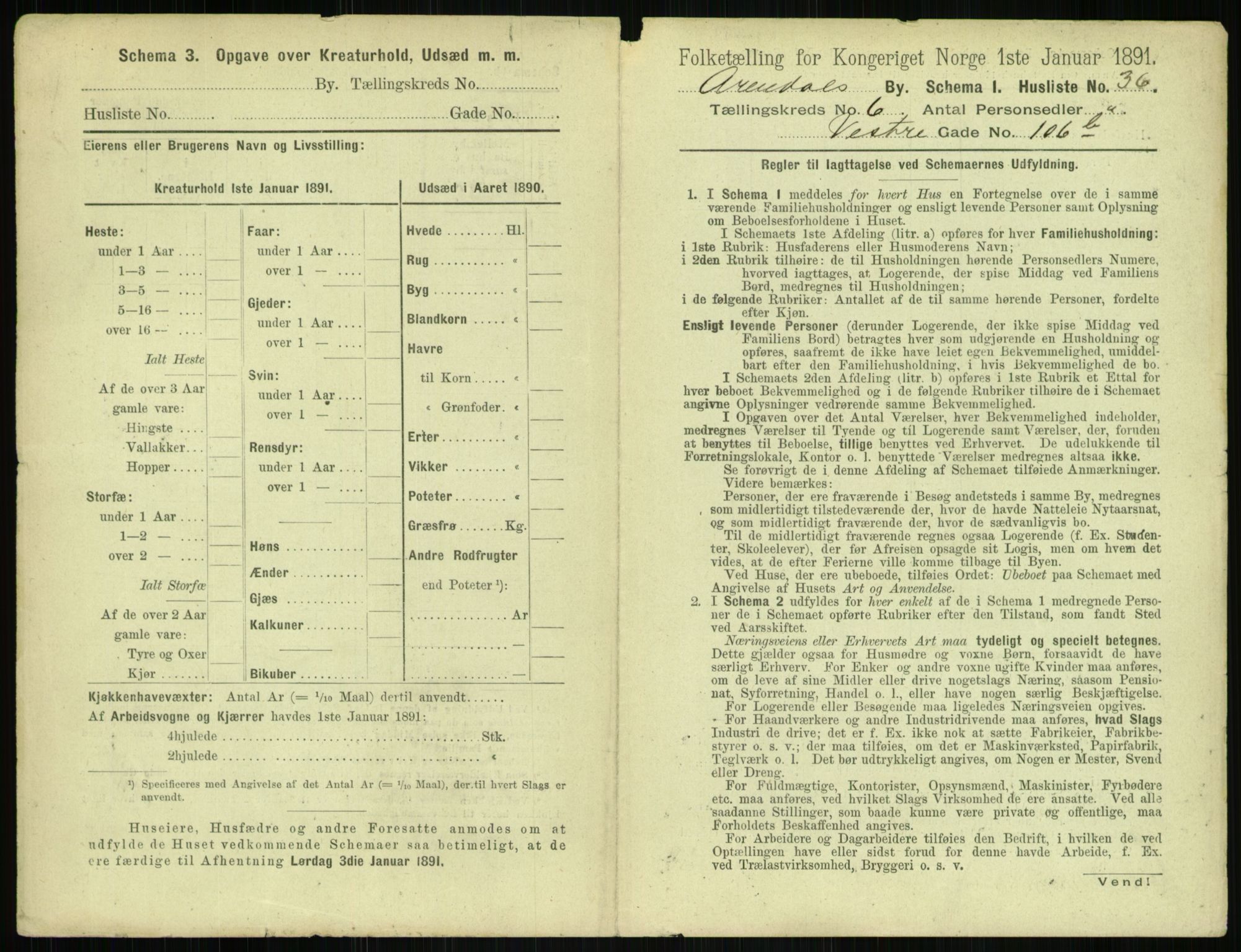 RA, 1891 census for 0903 Arendal, 1891, p. 354