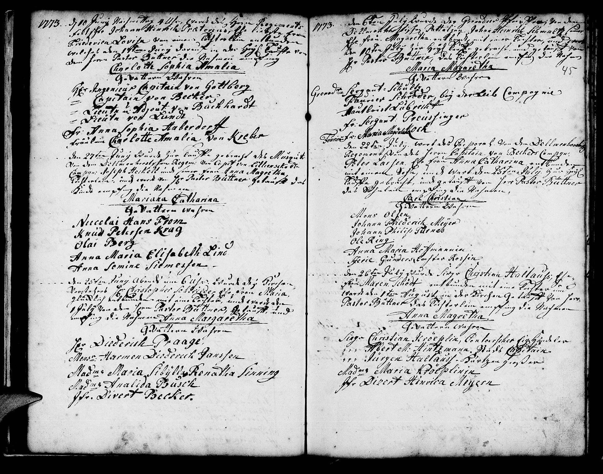 Mariakirken Sokneprestembete, AV/SAB-A-76901/H/Haa/L0001: Parish register (official) no. A 1, 1740-1784, p. 45