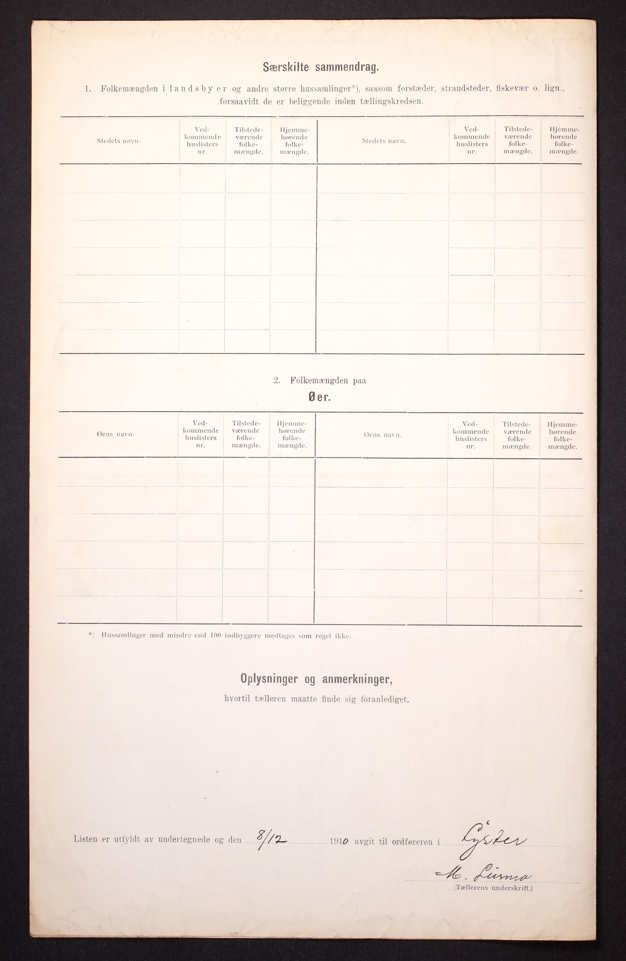 RA, 1910 census for Luster, 1910, p. 43