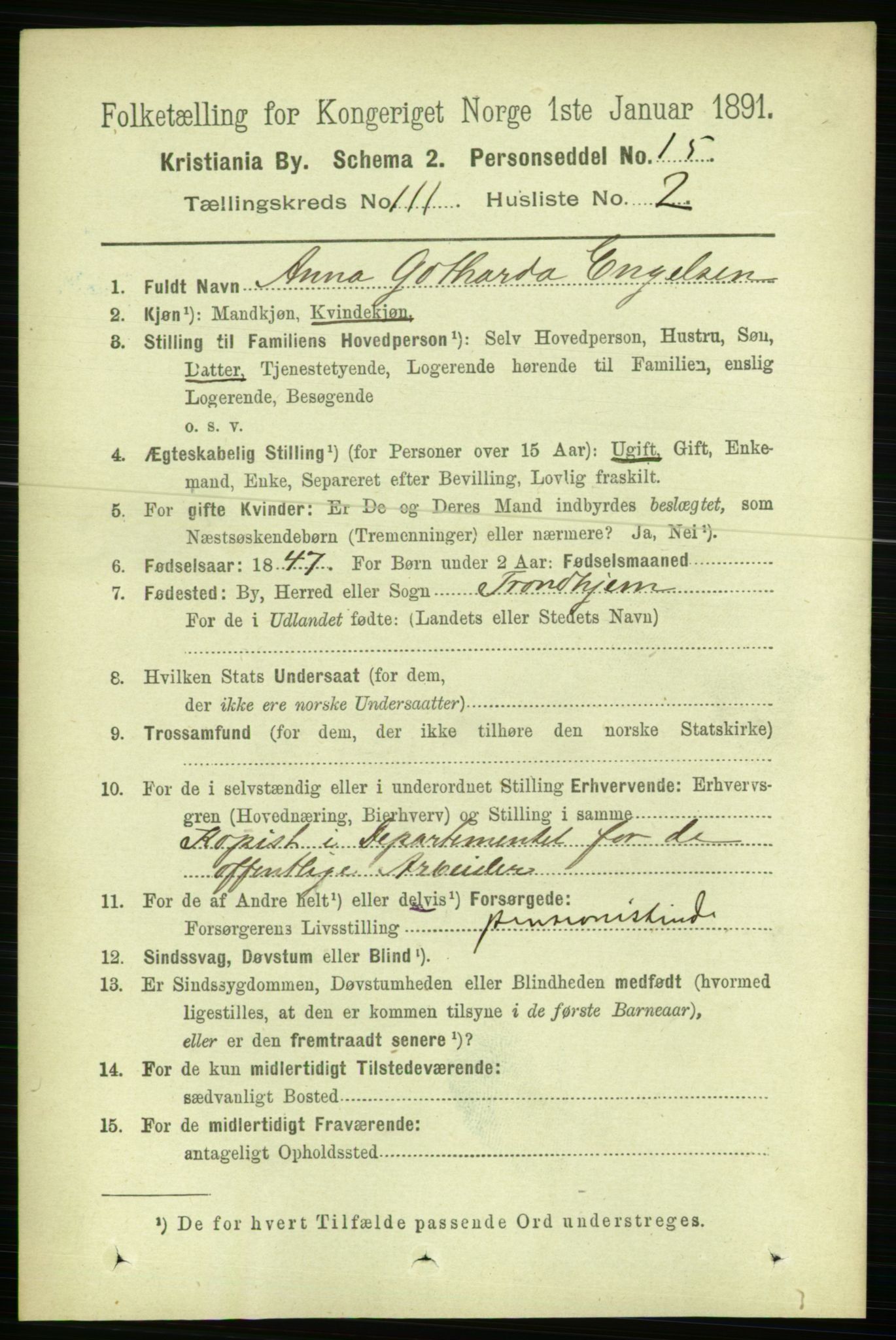 RA, 1891 census for 0301 Kristiania, 1891, p. 57939