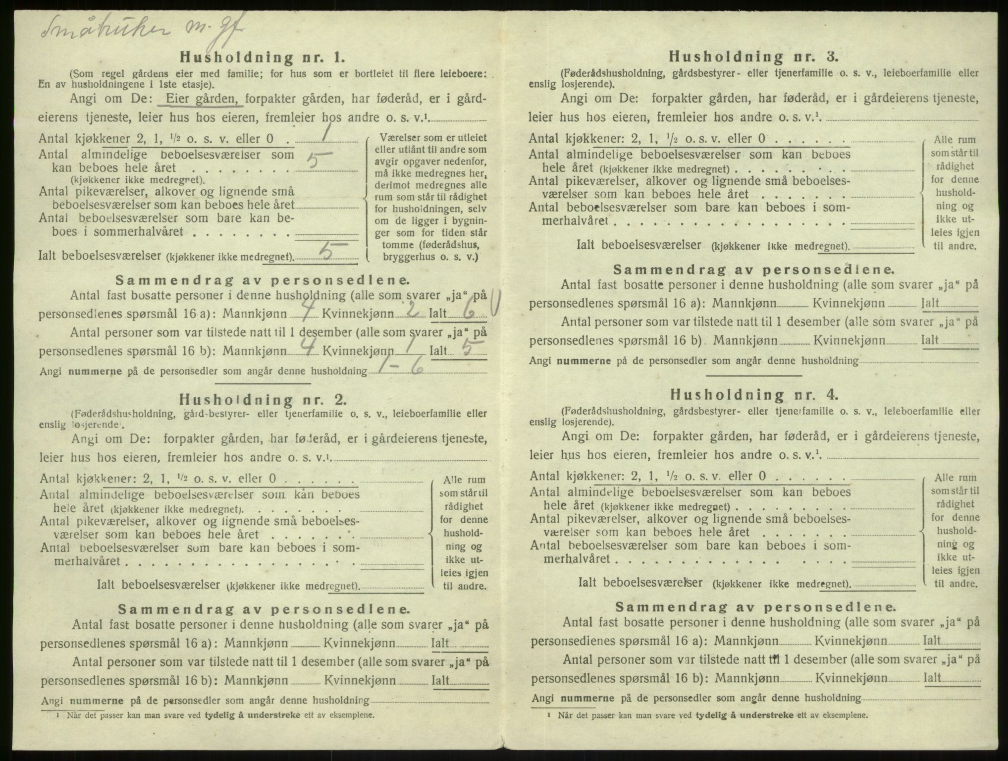 SAB, 1920 census for Austrheim, 1920, p. 523