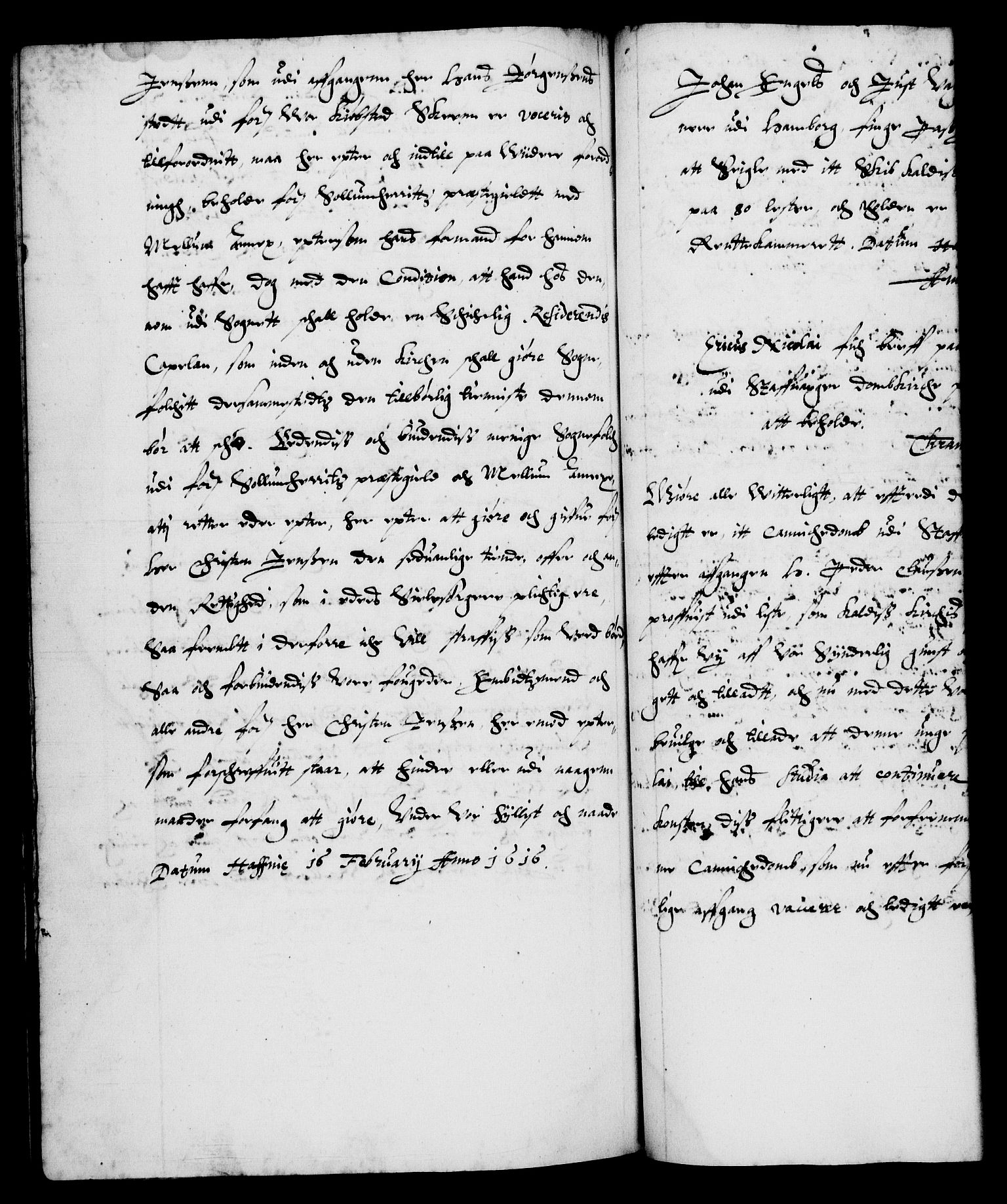 Danske Kanselli 1572-1799, AV/RA-EA-3023/F/Fc/Fca/Fcaa/L0003: Norske registre (mikrofilm), 1596-1616, p. 485b