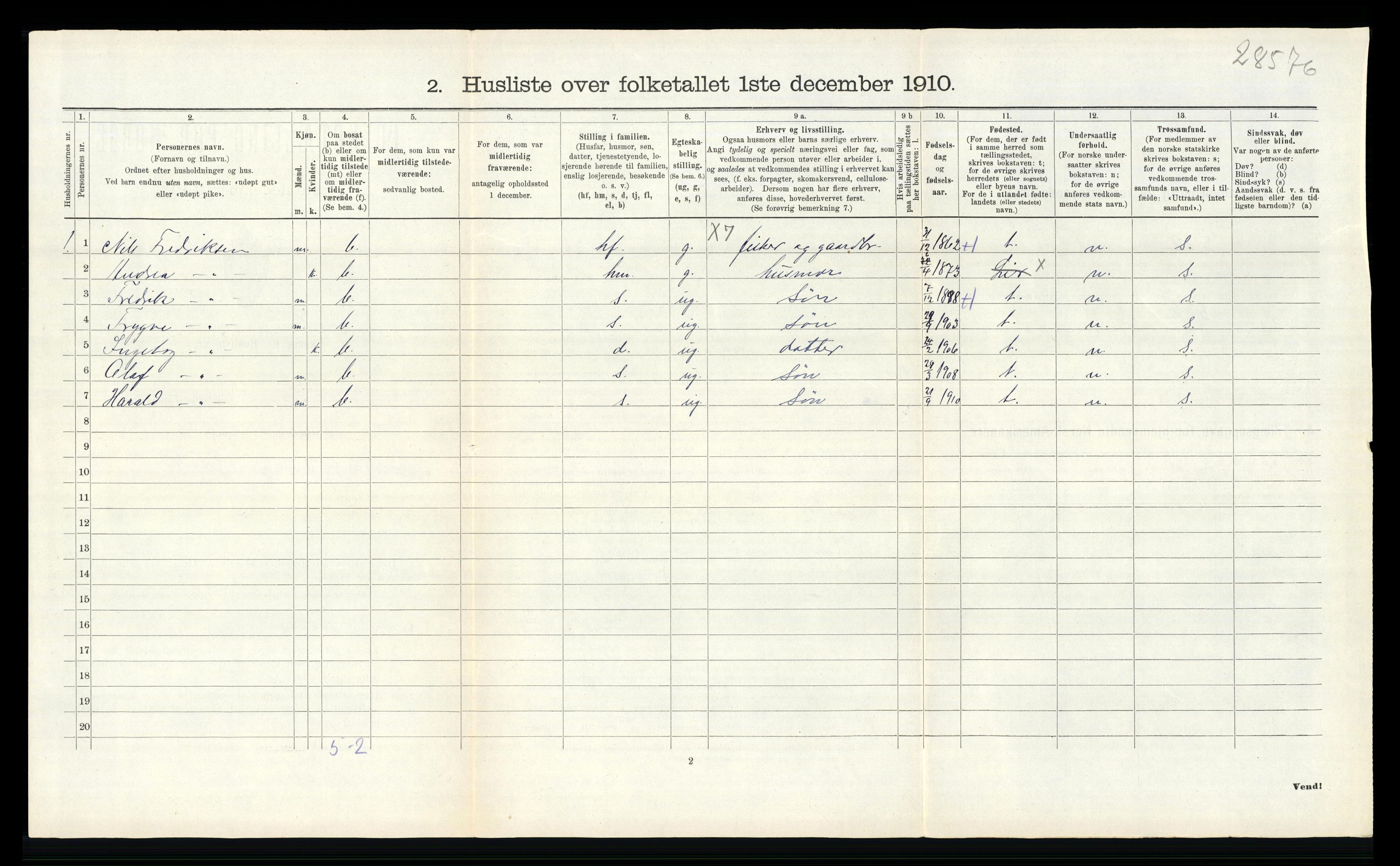 RA, 1910 census for Lier, 1910, p. 1757