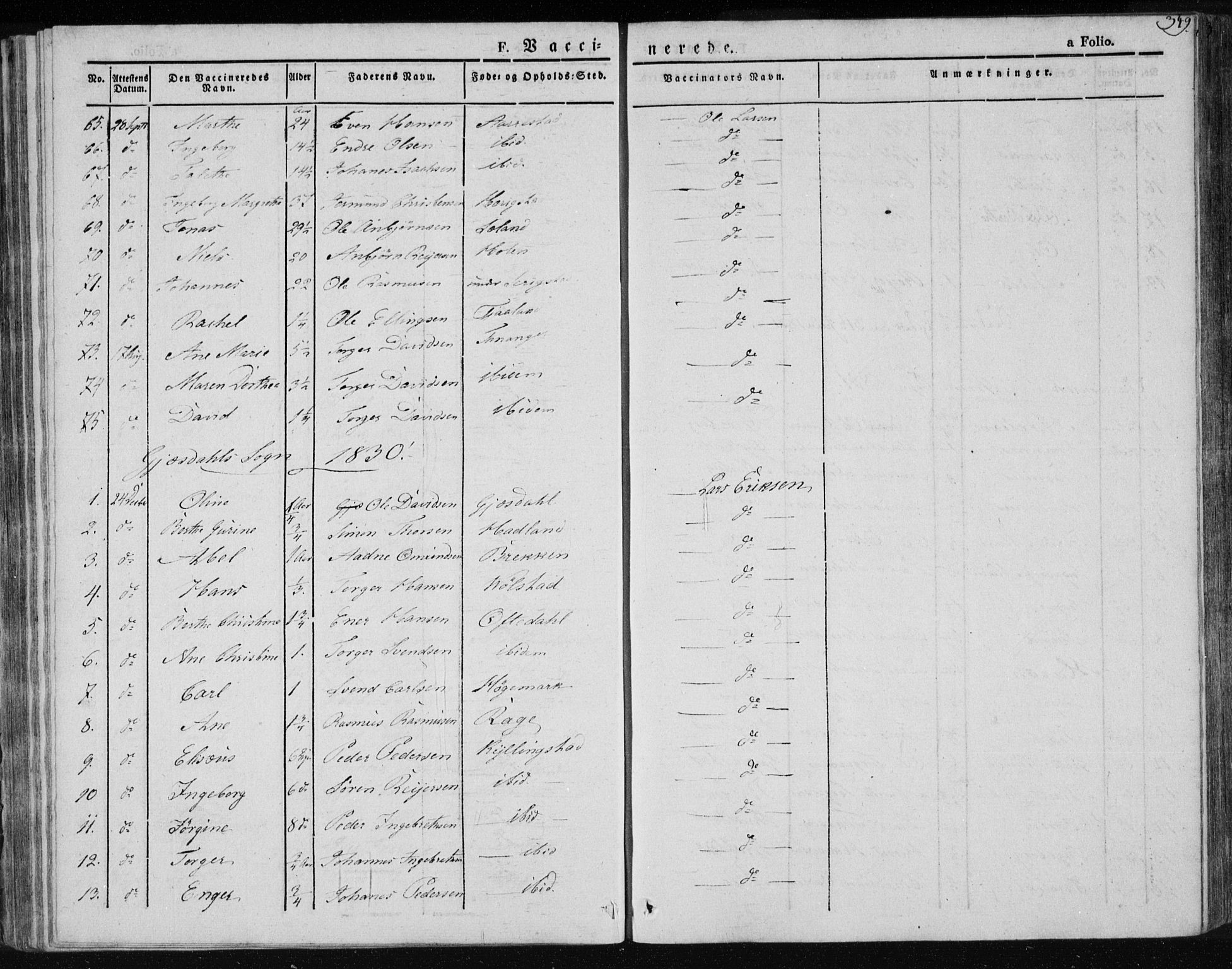 Lye sokneprestkontor, AV/SAST-A-101794/001/30BA/L0004: Parish register (official) no. A 4, 1826-1841, p. 349