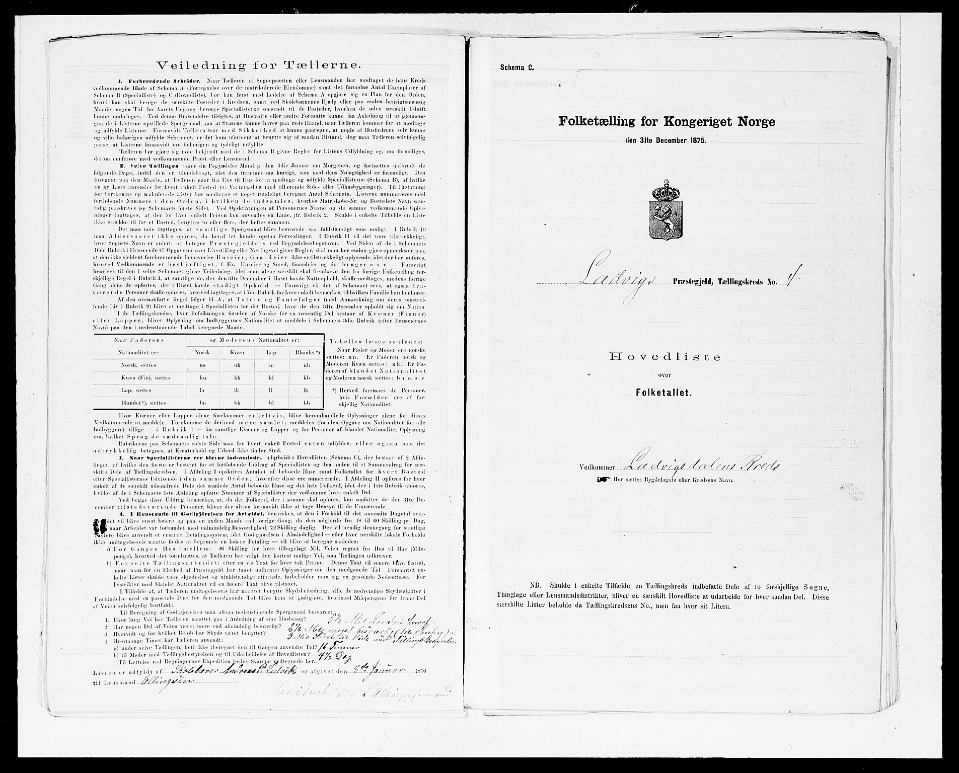 SAB, 1875 census for 1415P Lavik, 1875, p. 8