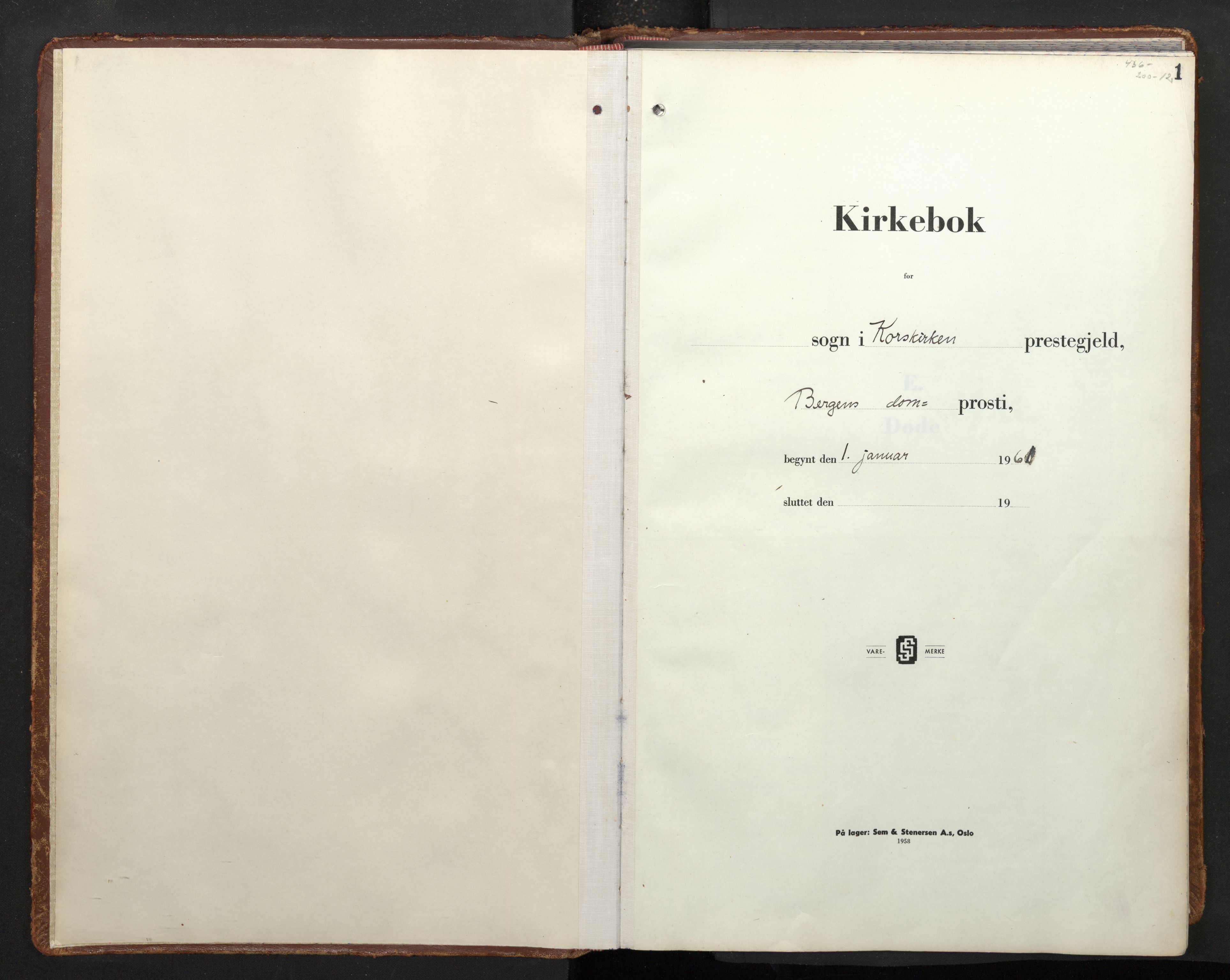 Korskirken sokneprestembete, SAB/A-76101/H/Haa/L0049: Parish register (official) no. E 7, 1961-2001, p. 0b-1a