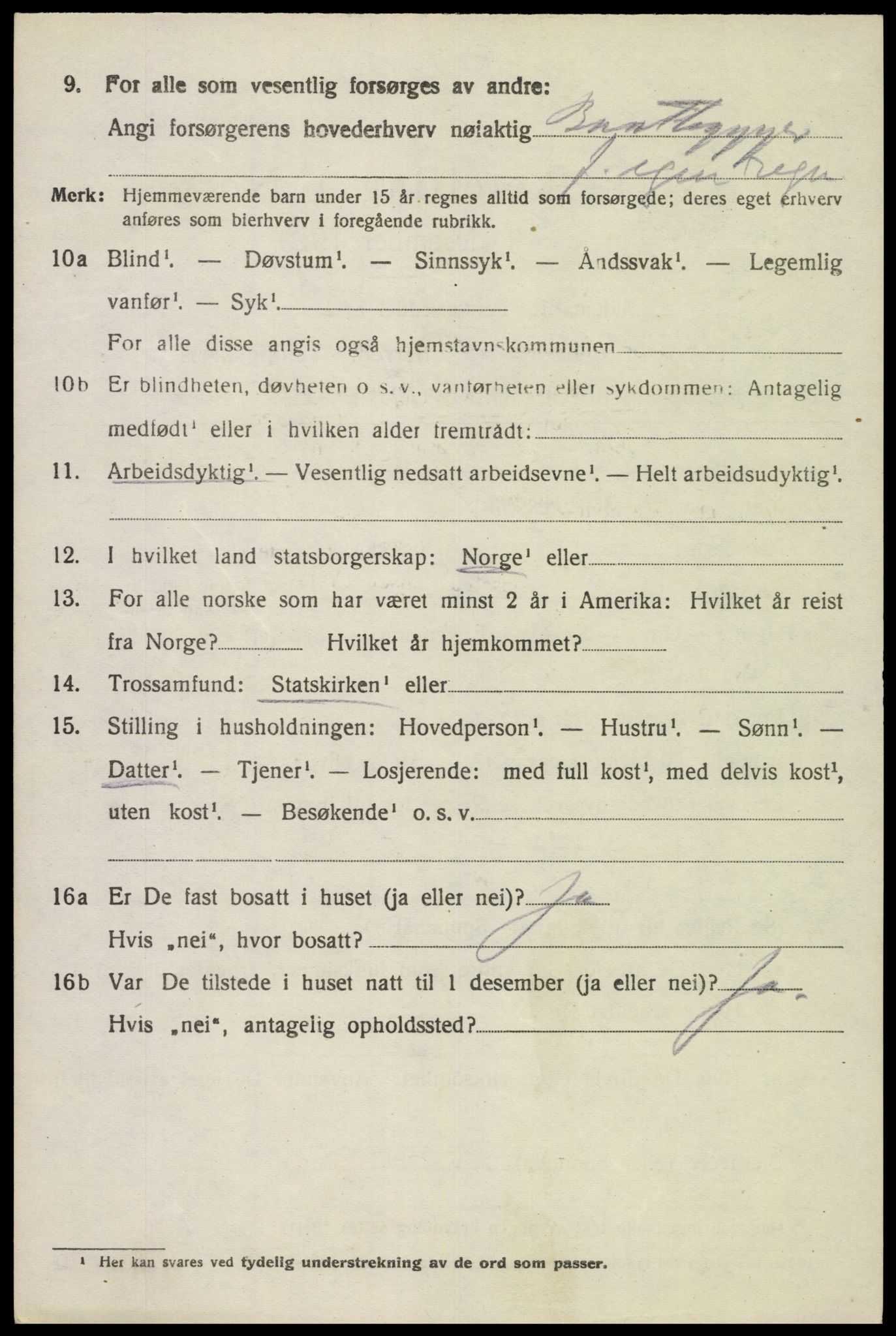 SAK, 1920 census for Herad, 1920, p. 1699
