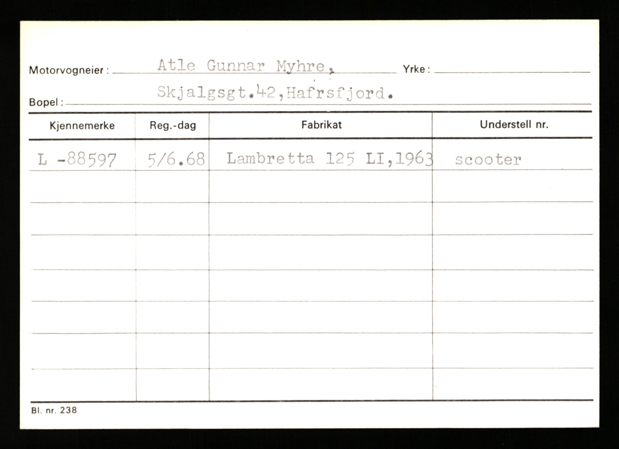 Stavanger trafikkstasjon, AV/SAST-A-101942/0/H/L0026: Myhre - Nilsen J., 1930-1971, p. 9