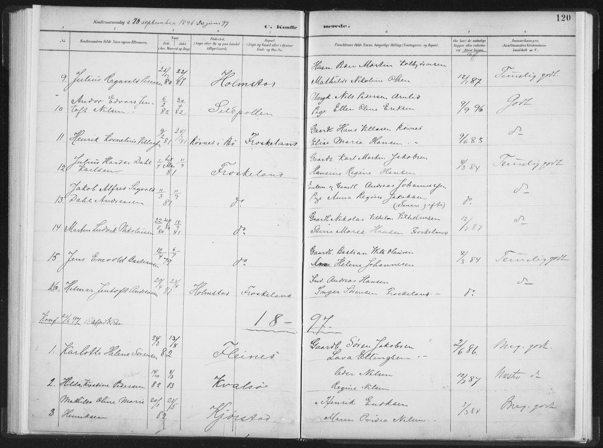 Ministerialprotokoller, klokkerbøker og fødselsregistre - Nordland, SAT/A-1459/890/L1286: Parish register (official) no. 890A01, 1882-1902, p. 120