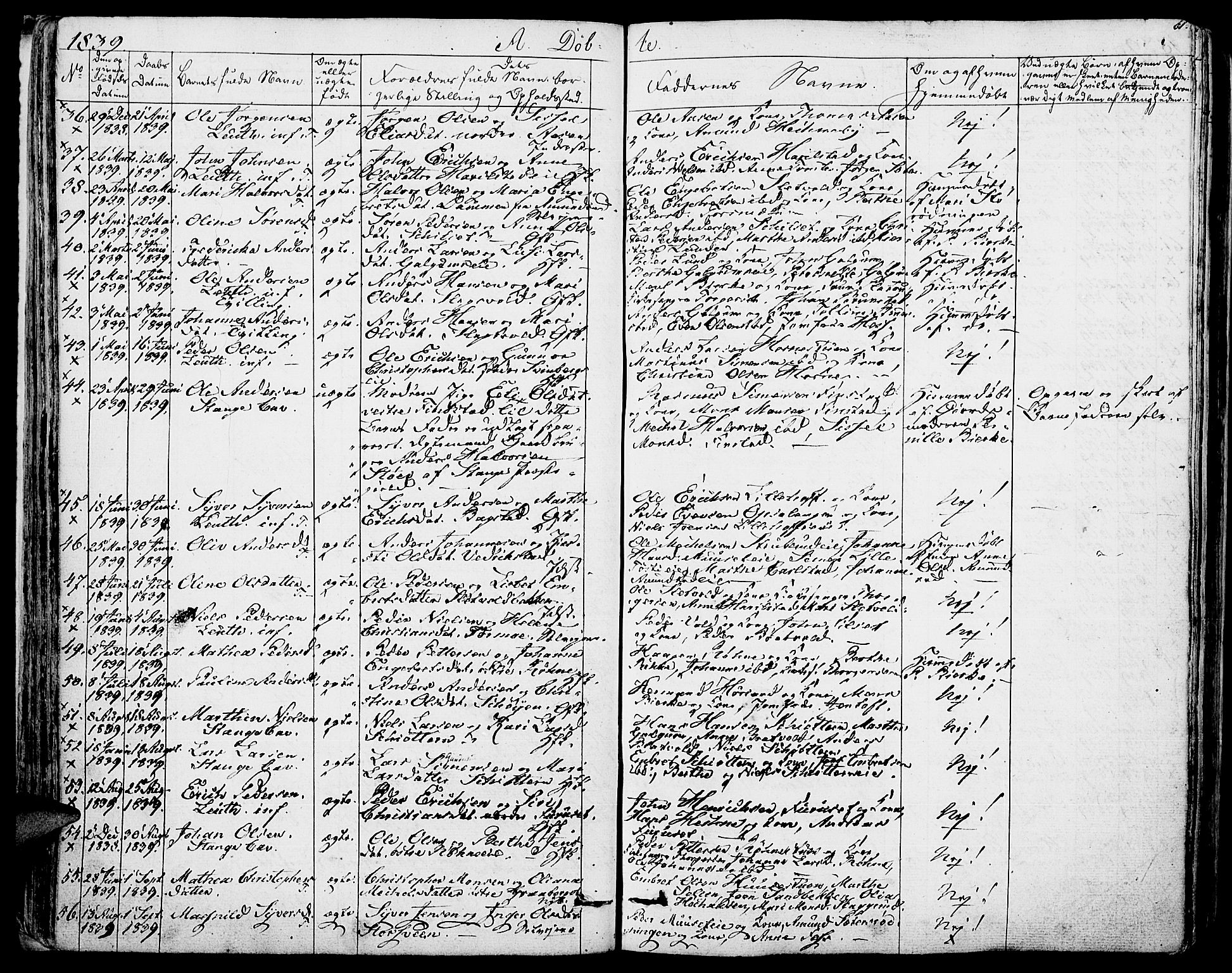 Romedal prestekontor, SAH/PREST-004/K/L0003: Parish register (official) no. 3, 1829-1846, p. 61