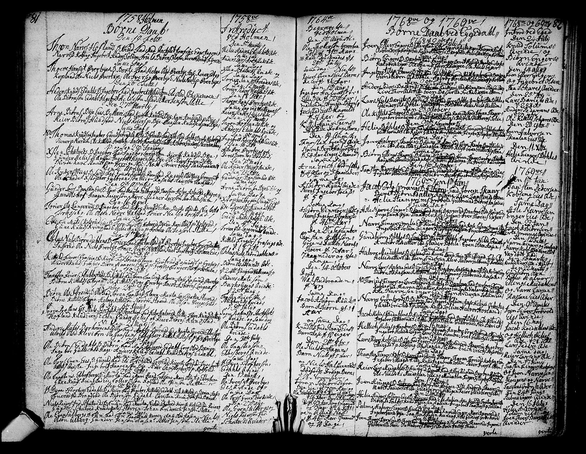 Sigdal kirkebøker, SAKO/A-245/F/Fa/L0001: Parish register (official) no. I 1, 1722-1777, p. 81-82