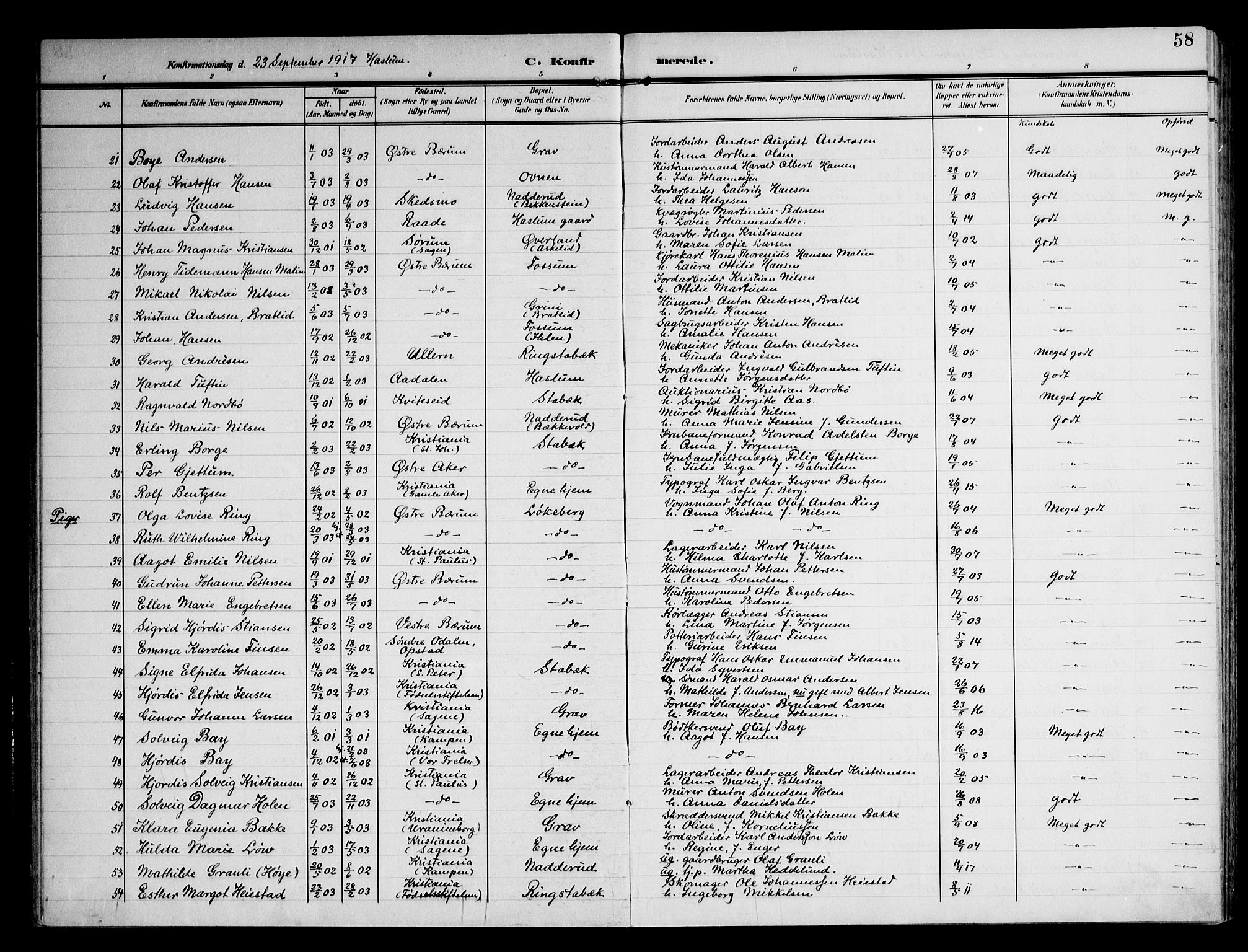 Østre Bærum prestekontor Kirkebøker, AV/SAO-A-10887/F/Fa/L0002: Parish register (official) no. 2, 1904-1924, p. 58