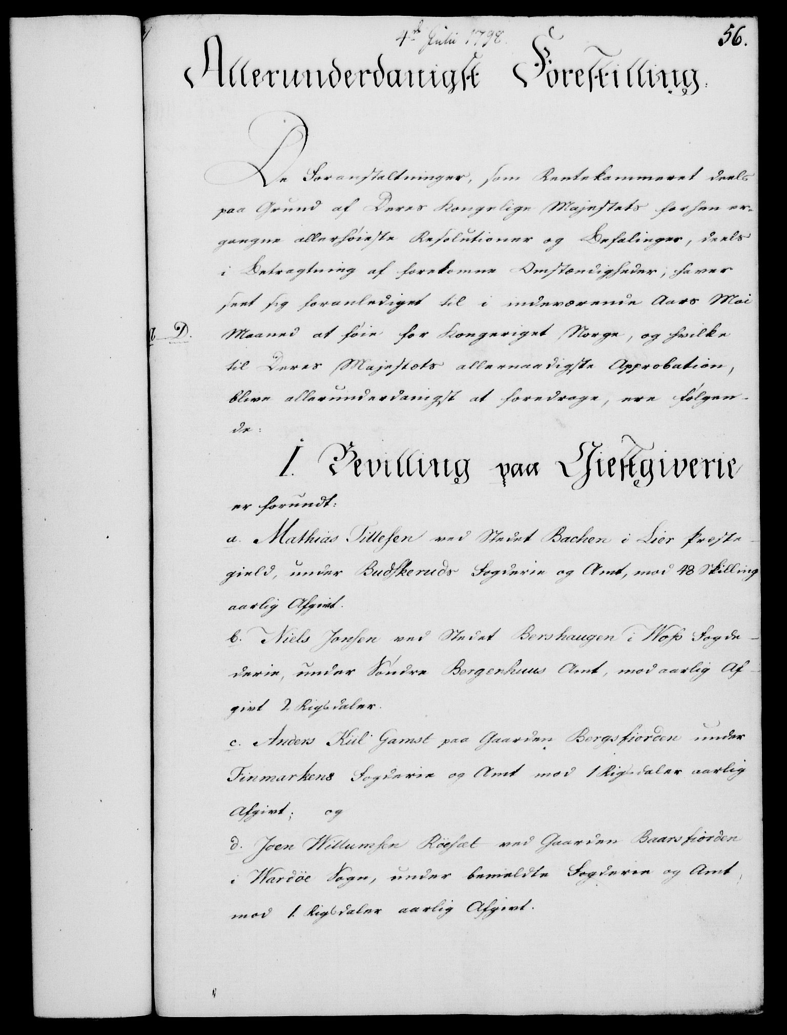 Rentekammeret, Kammerkanselliet, RA/EA-3111/G/Gf/Gfa/L0080: Norsk relasjons- og resolusjonsprotokoll (merket RK 52.80), 1798, p. 401