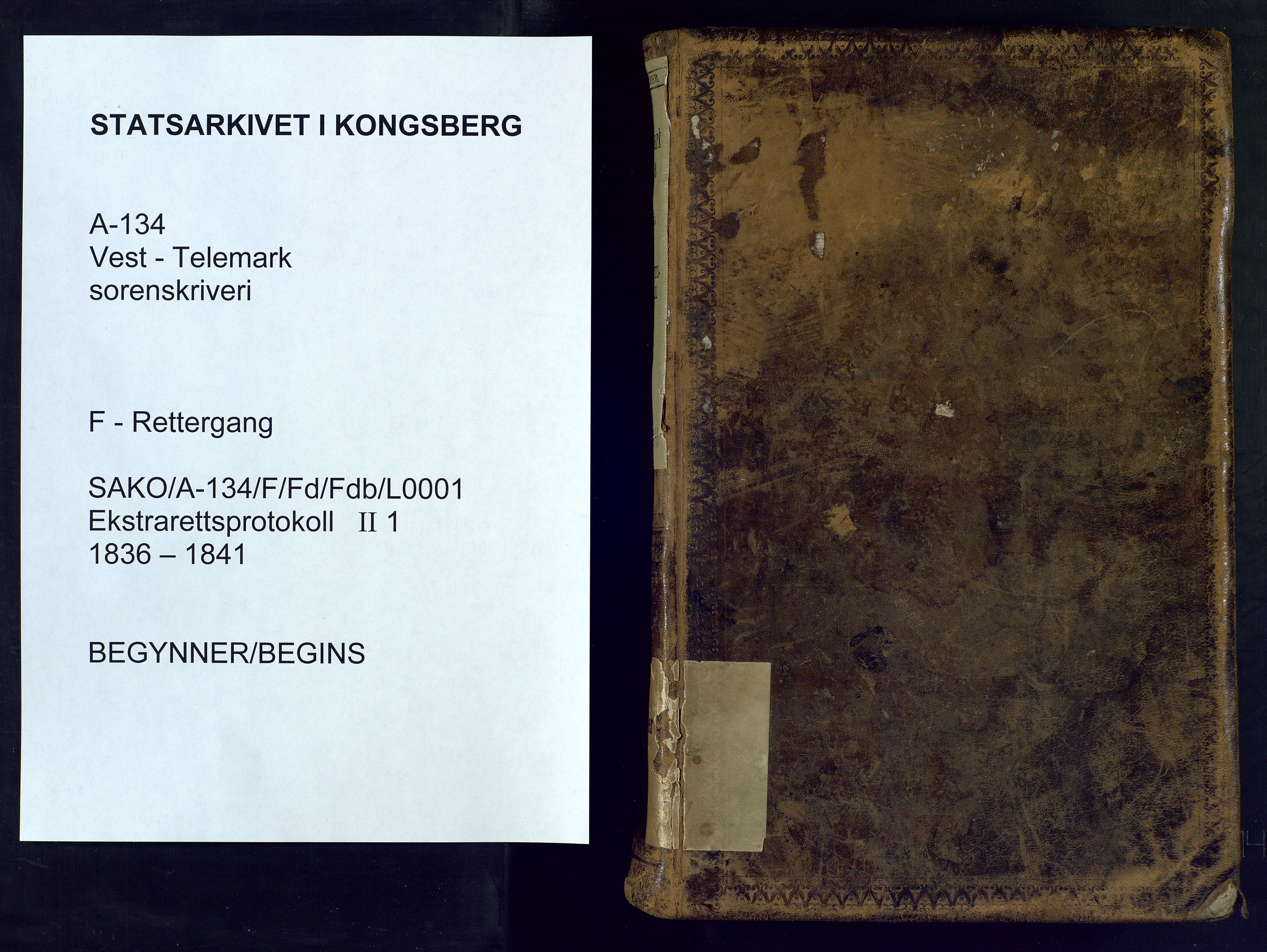 Vest-Telemark sorenskriveri, SAKO/A-134/F/Fd/Fdb/L0001: Ekstrarettsprotokoll, 1836-1841