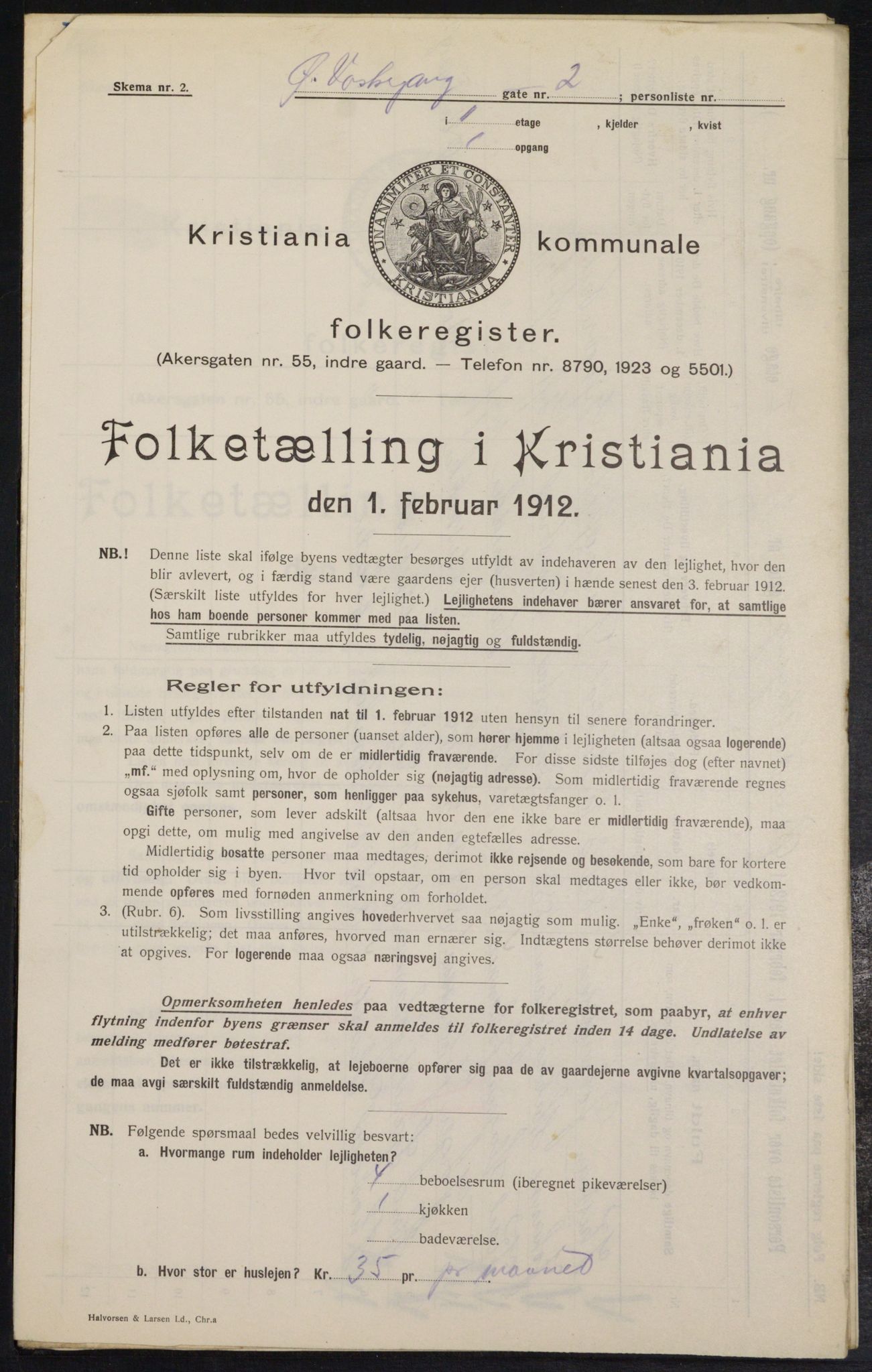 OBA, Municipal Census 1912 for Kristiania, 1912, p. 130025