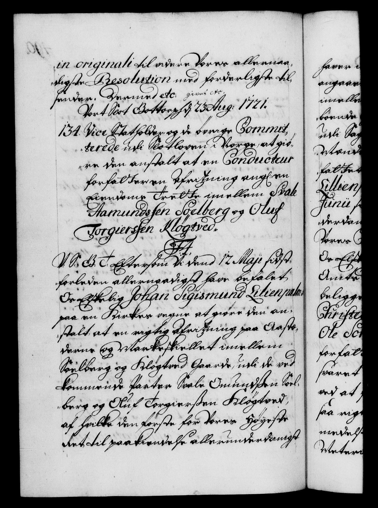 Danske Kanselli 1572-1799, AV/RA-EA-3023/F/Fc/Fca/Fcab/L0021: Norske tegnelser, 1719-1721, p. 490b