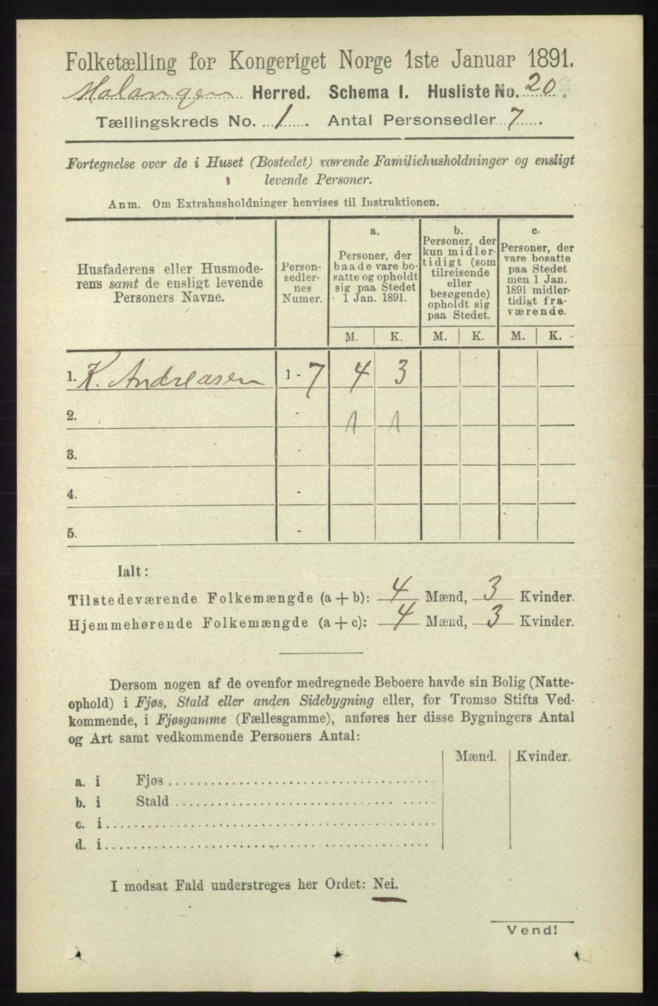 RA, 1891 census for 1932 Malangen, 1891, p. 35