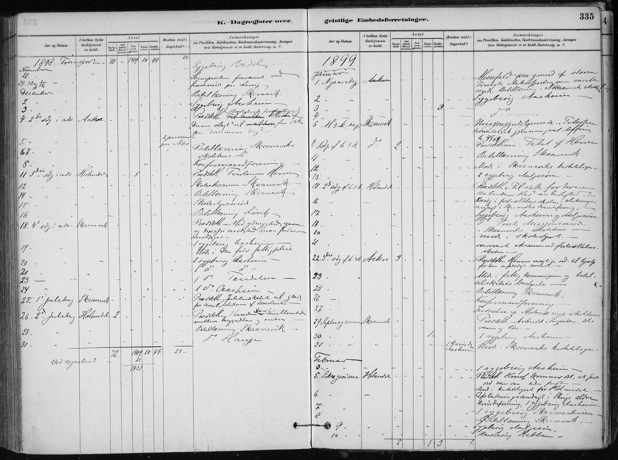 Skånevik sokneprestembete, AV/SAB-A-77801/H/Haa: Parish register (official) no. B 1, 1879-1914, p. 335