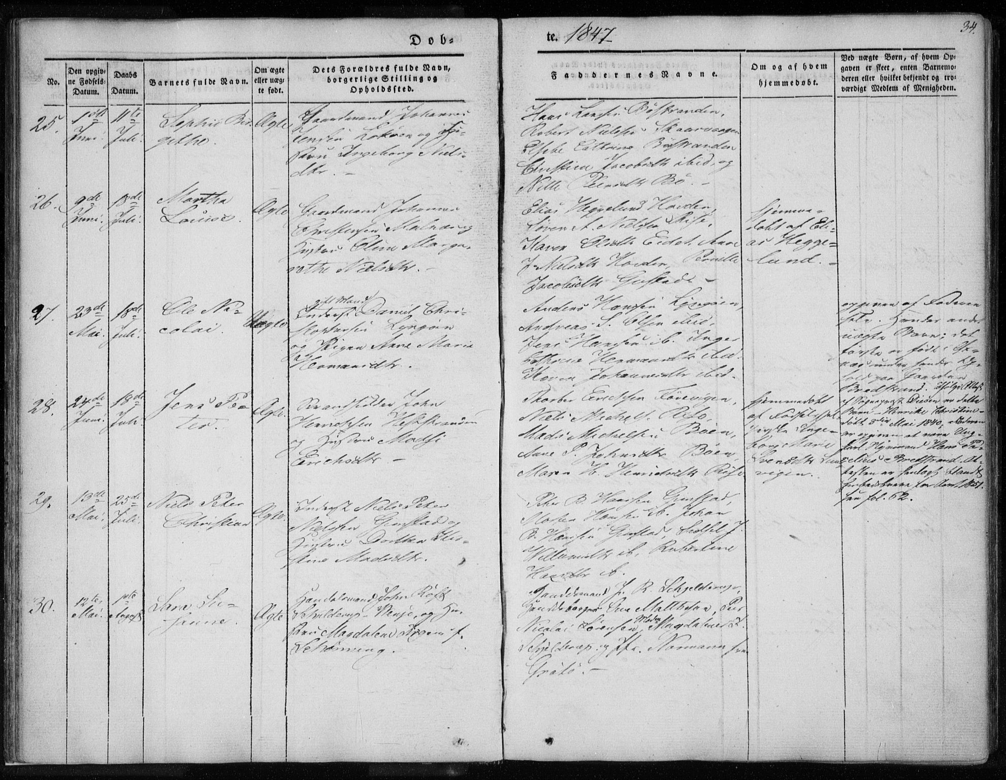 Ministerialprotokoller, klokkerbøker og fødselsregistre - Nordland, AV/SAT-A-1459/891/L1299: Parish register (official) no. 891A04, 1841-1856, p. 34