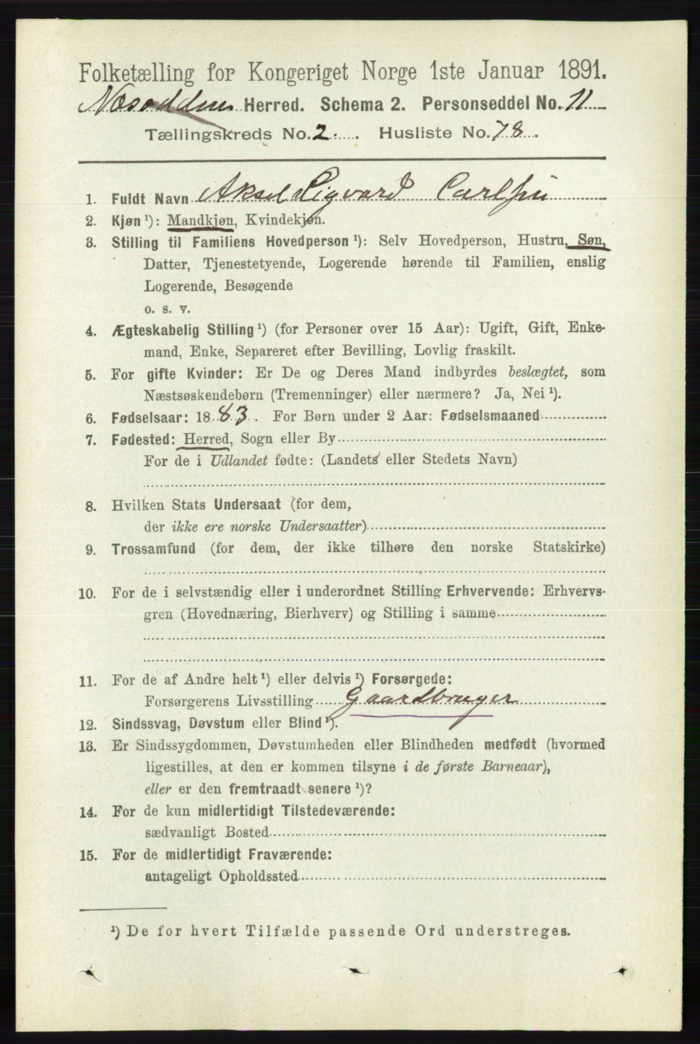 RA, 1891 census for 0216 Nesodden, 1891, p. 872