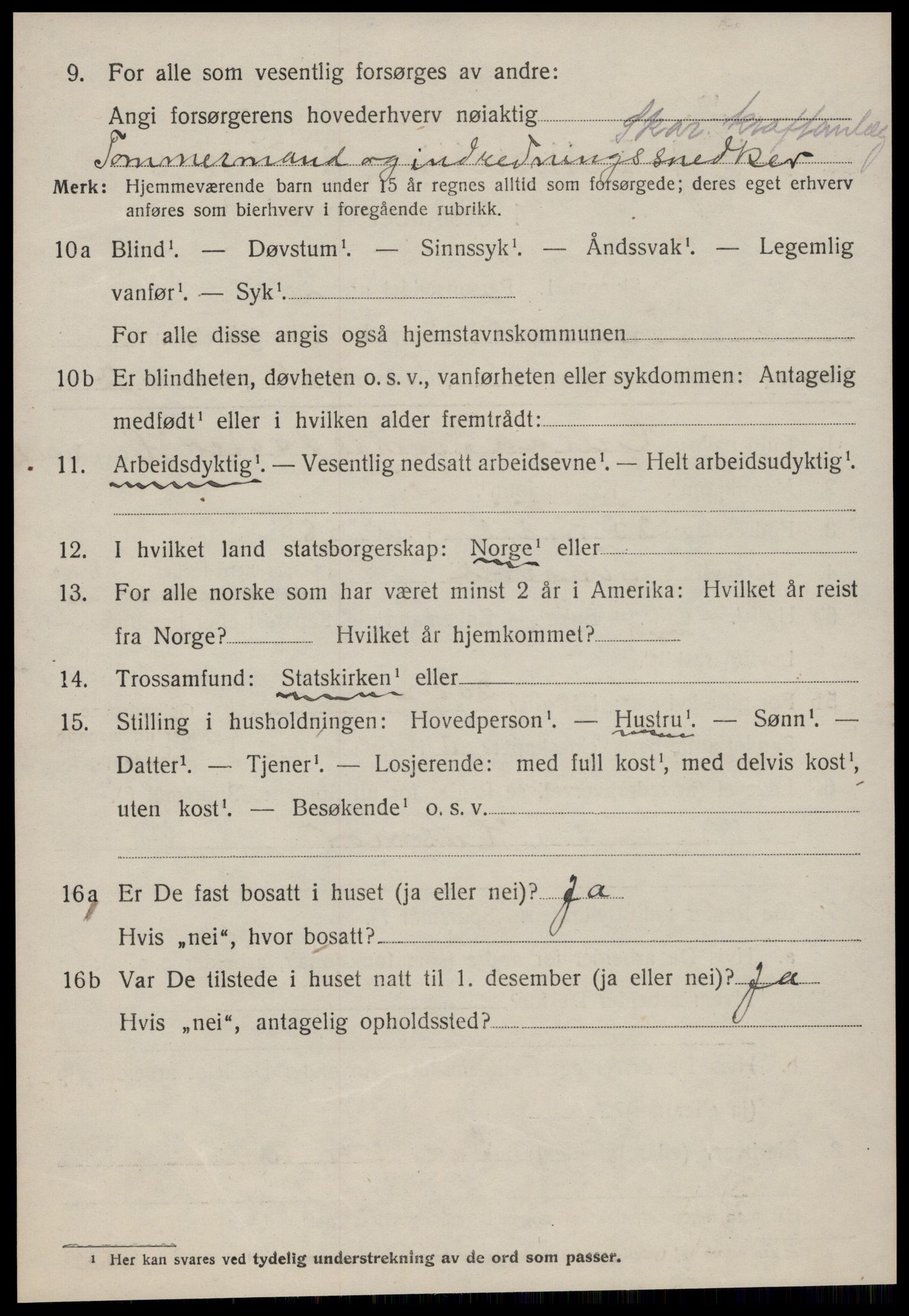 SAT, 1920 census for Tingvoll, 1920, p. 5729