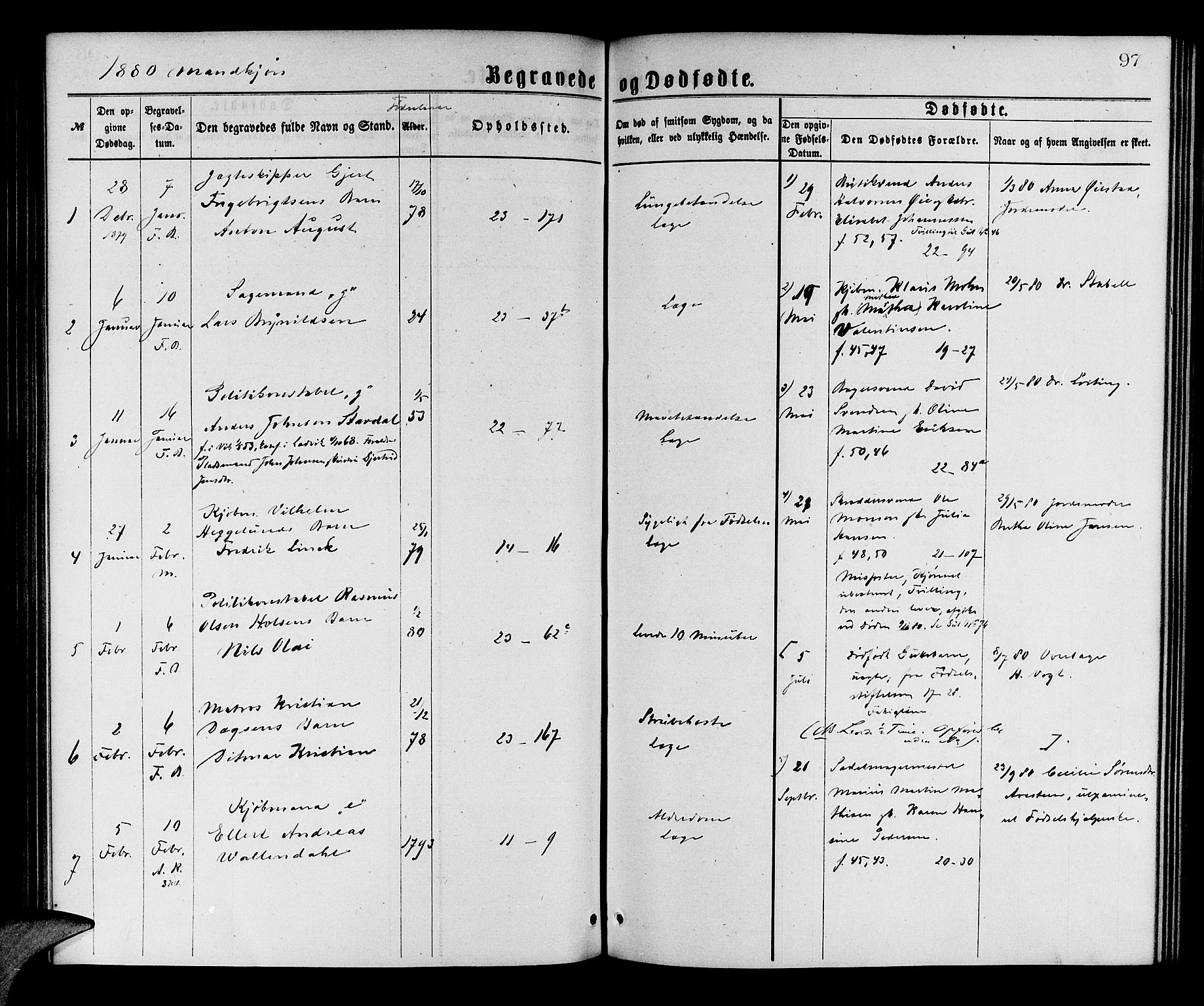 Korskirken sokneprestembete, SAB/A-76101/H/Hab: Parish register (copy) no. E 3, 1871-1883, p. 97
