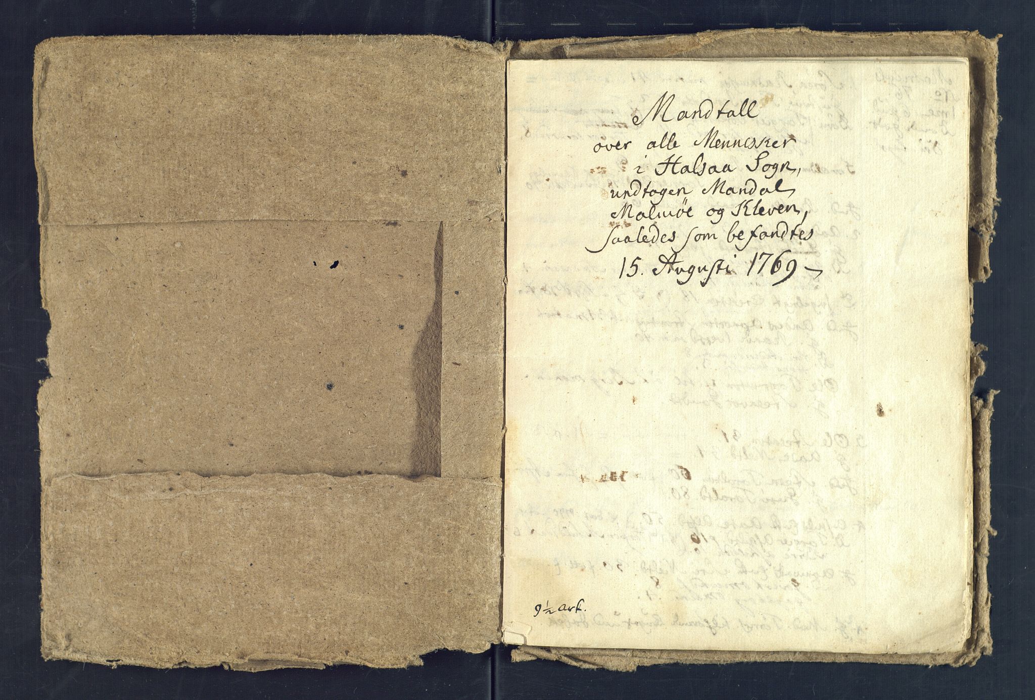 SAK, Holum sokneprestkontor, Andre øvrighetsfunksjoner, no. 6: Census for Halse local parish 1769, 1769-1771, p. 2