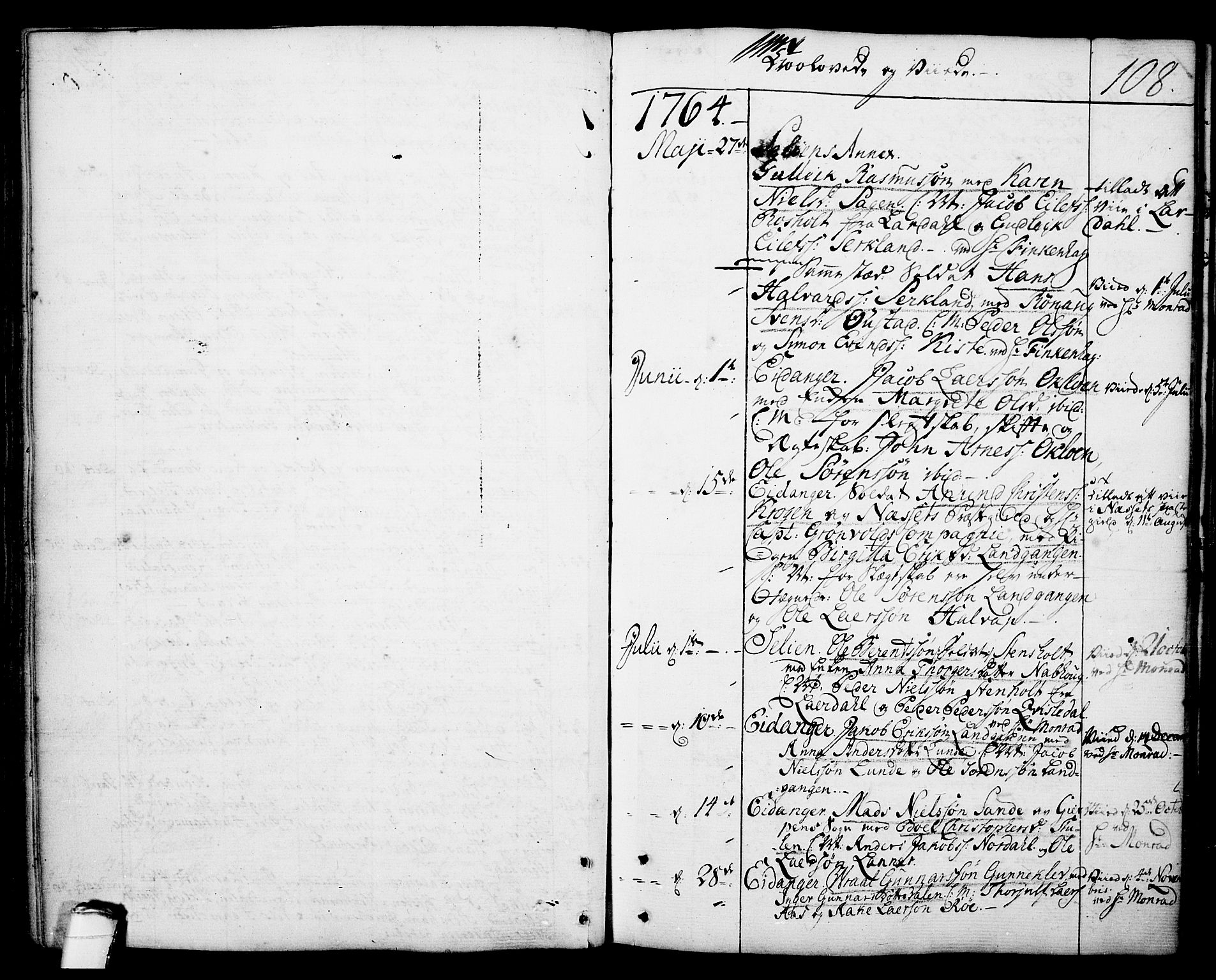 Eidanger kirkebøker, SAKO/A-261/F/Fa/L0006: Parish register (official) no. 6, 1764-1814, p. 108