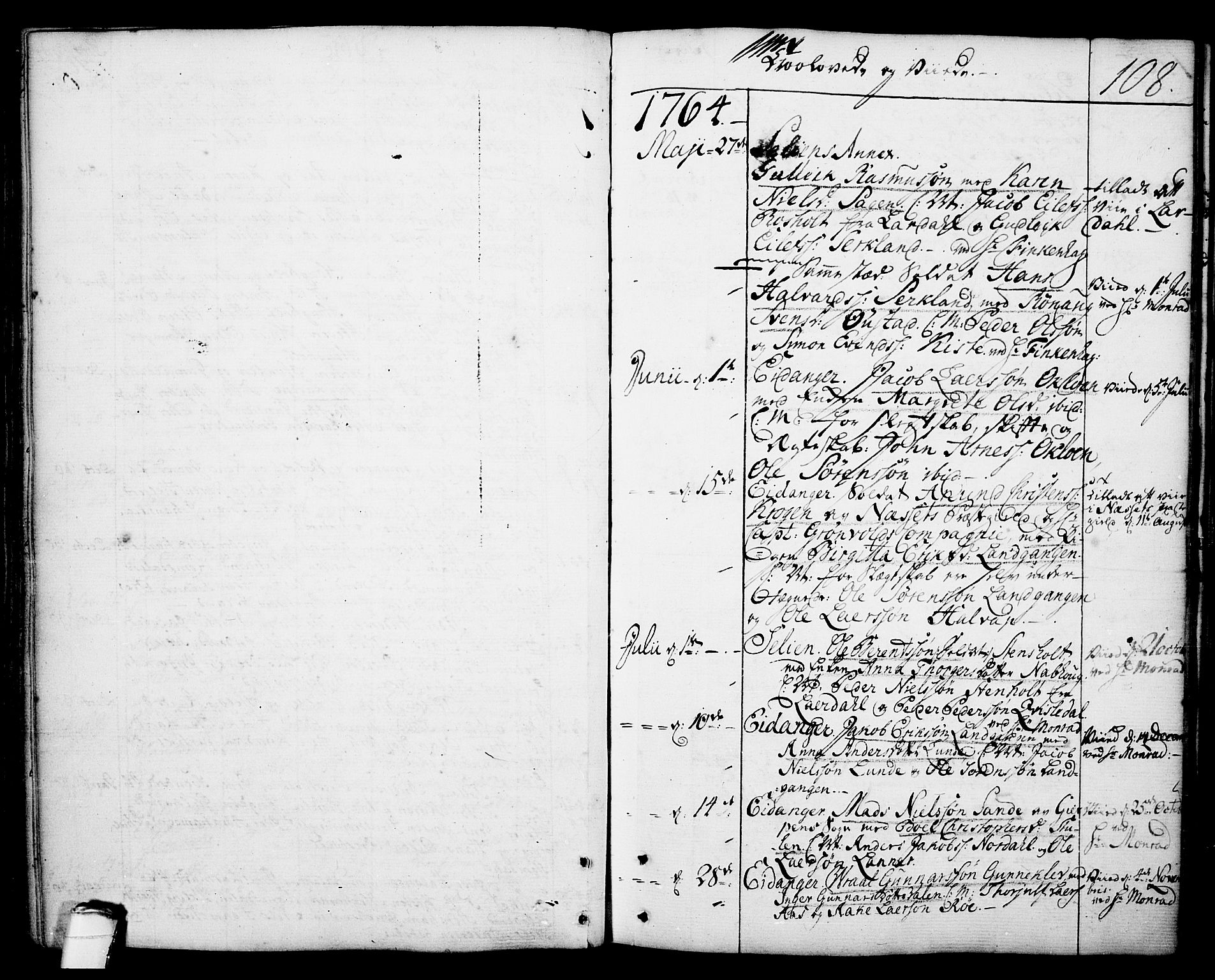 Eidanger kirkebøker, AV/SAKO-A-261/F/Fa/L0006: Parish register (official) no. 6, 1764-1814, p. 108