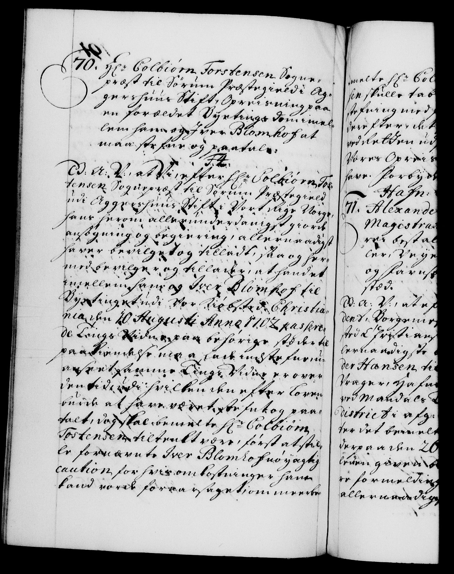 Danske Kanselli 1572-1799, AV/RA-EA-3023/F/Fc/Fca/Fcaa/L0019: Norske registre, 1704-1707, p. 191b