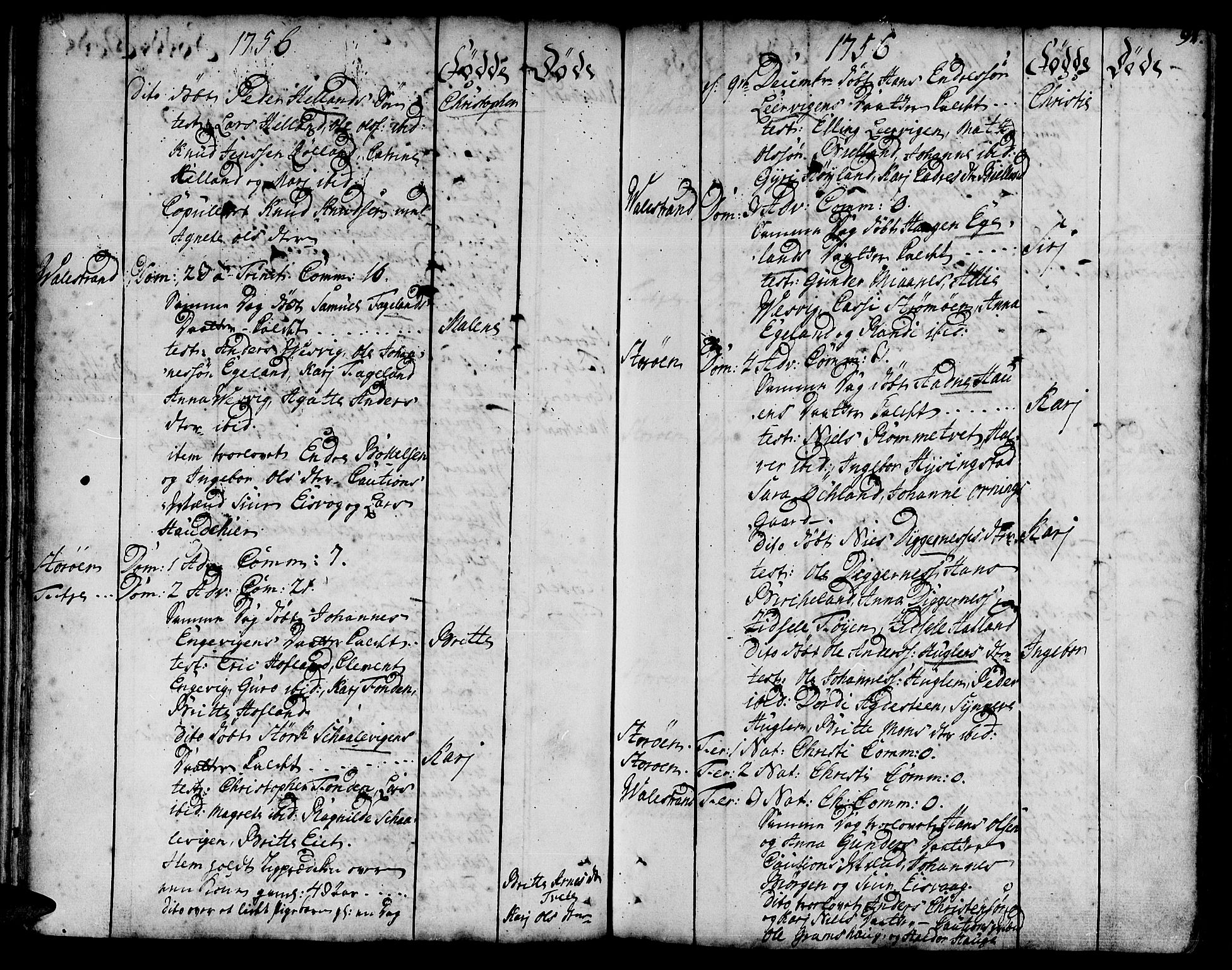 Stord sokneprestembete, AV/SAB-A-78201/H/Haa: Parish register (official) no. A 2, 1744-1777, p. 91